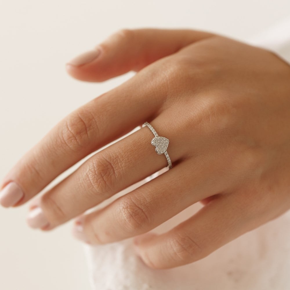 0.22 Ct Pırlanta Kalp Yüzük