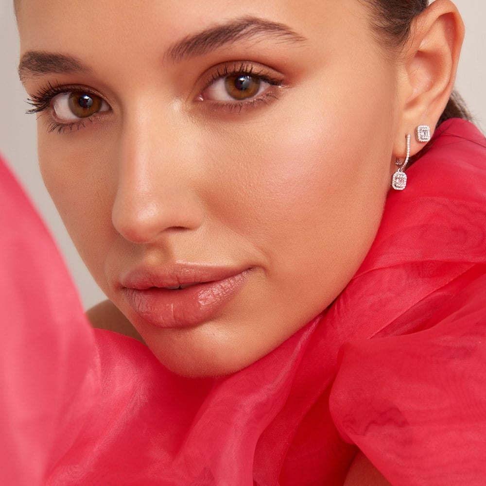 0.36 Ct Baget Pırlanta Küpe