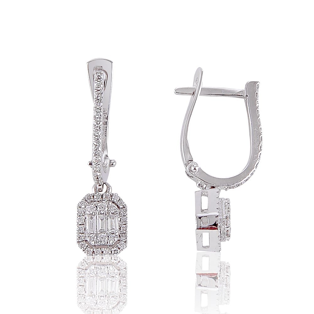 0.36 Ct Baget Pırlanta Küpe