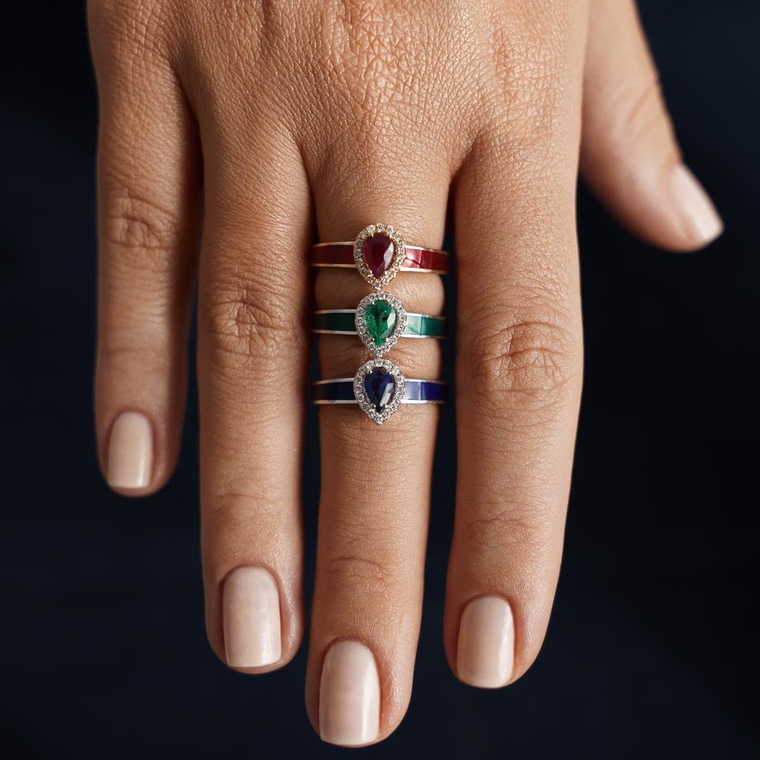 0.63 Ct Laci Özel Tasarım Safir Yüzük