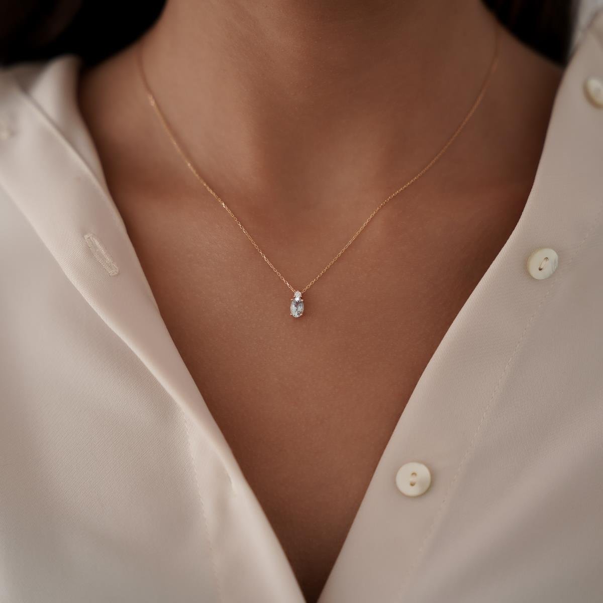 Aquamarine Pırlanta Kolye