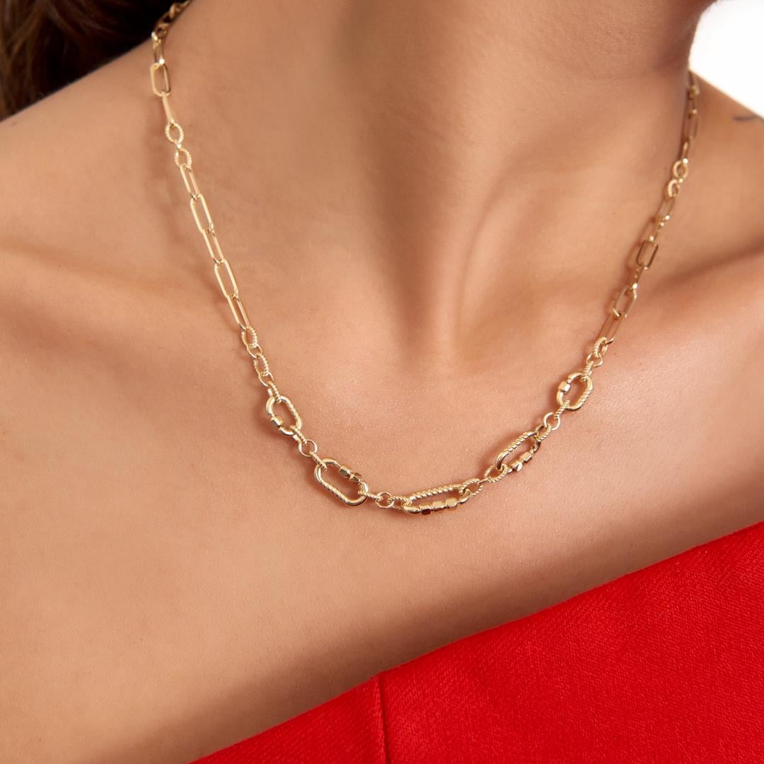 Chain Lock Altın Zincir Kolye