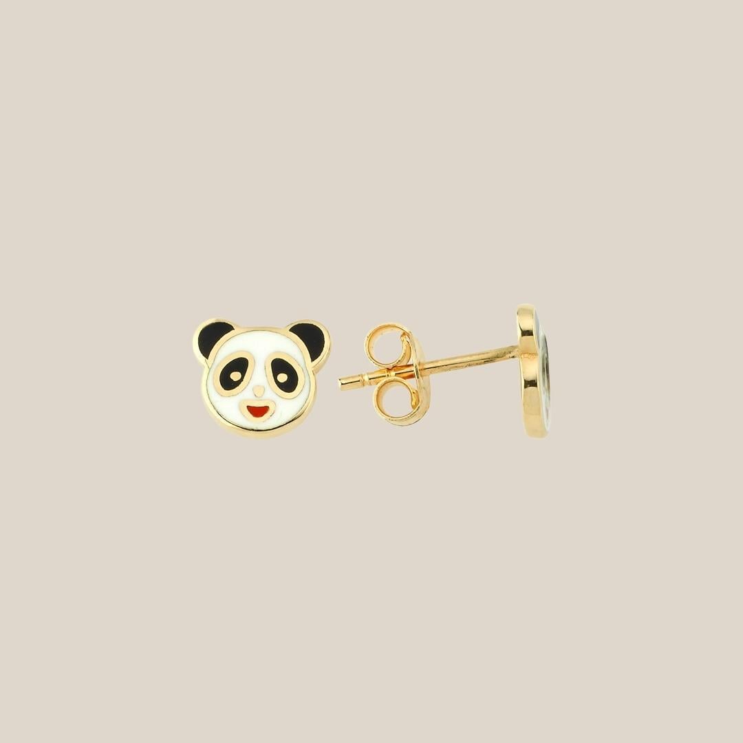 Panda Altın Çocuk Küpesi