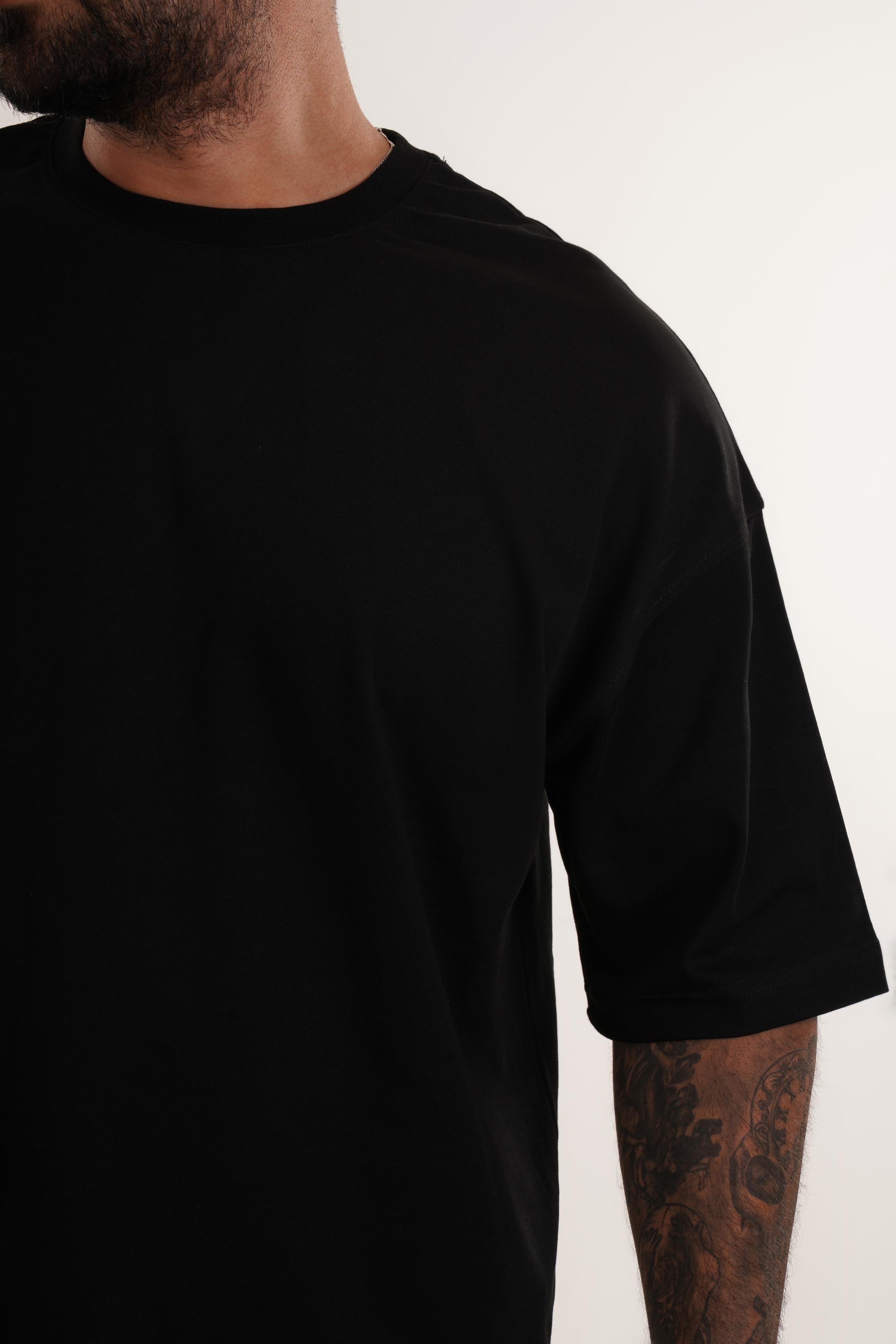 BASKILI TSHİRT MODELLERİSiyah Yüksek Kalite Arkası İskelet Baskılı Oversize T-SHİRT VMS 40770