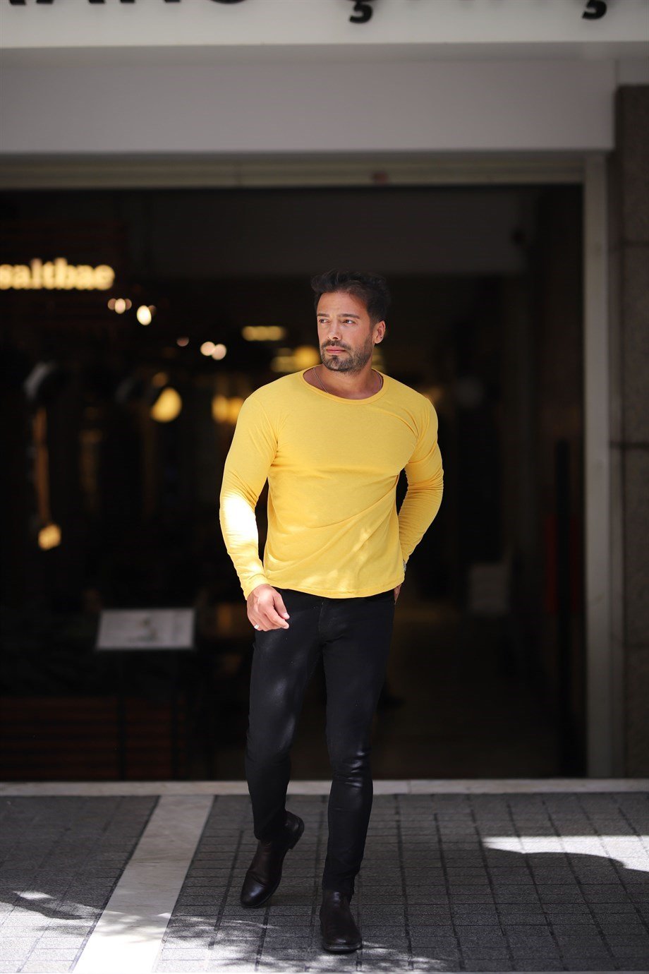 BODYErkek Sarı Slim Fit Body