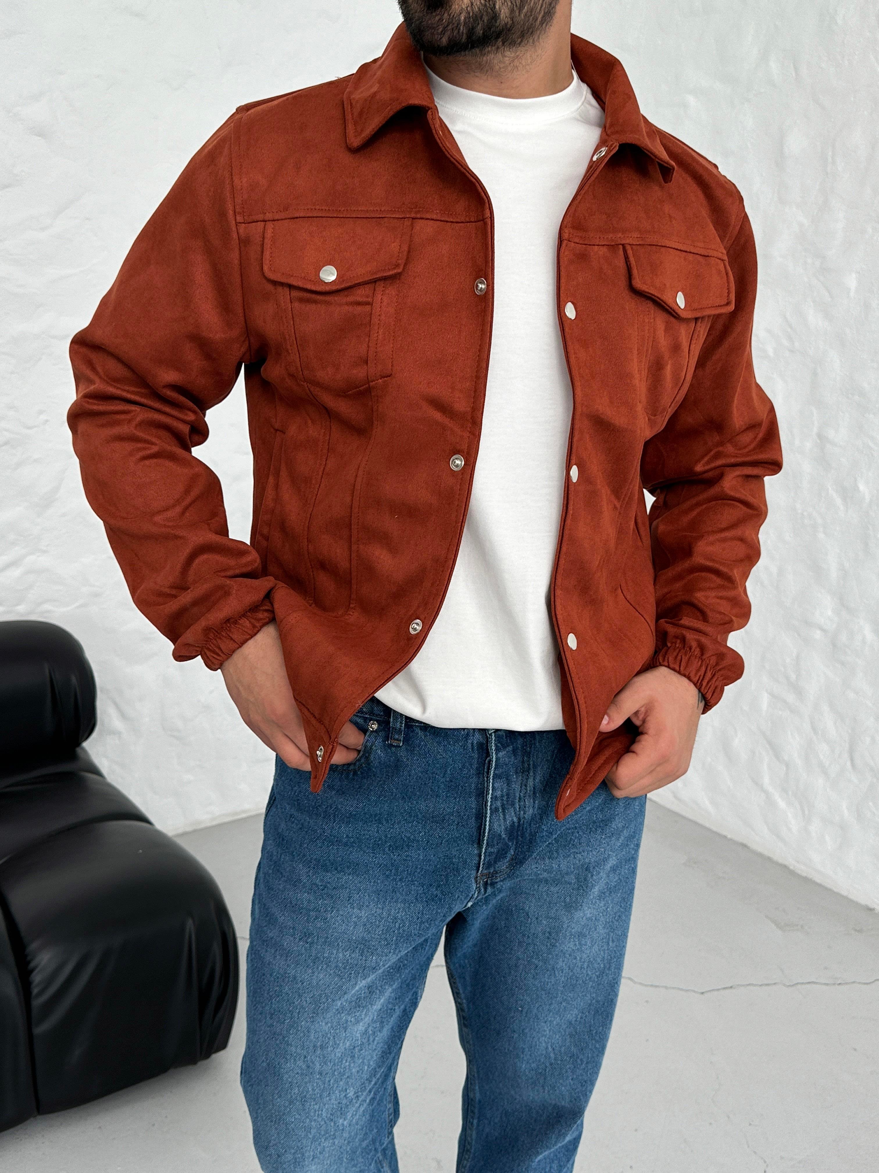 CEKETKiremit Nubuk Çıtçıtlı Ceket