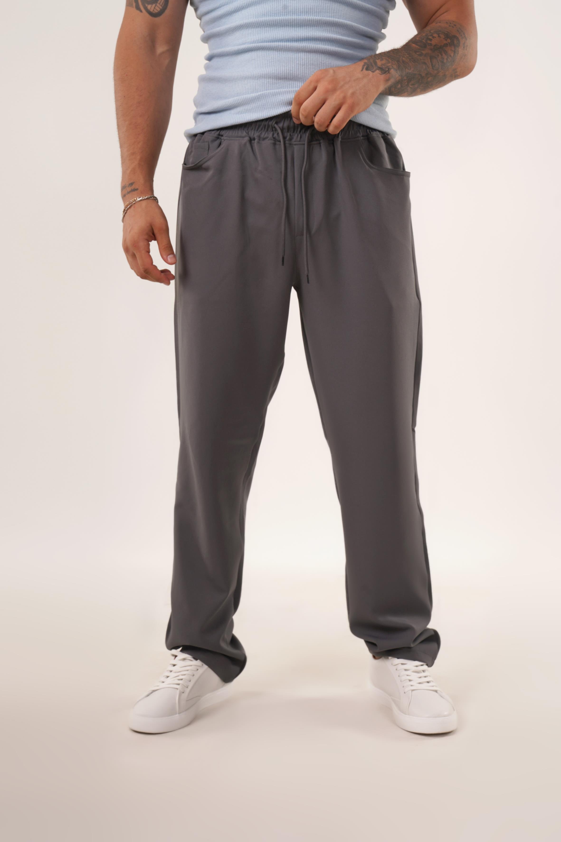 EŞOFMAN ALTI & JOGGERAntrasit Dokuma Kumaş Baggy Pantolon KNG 3453