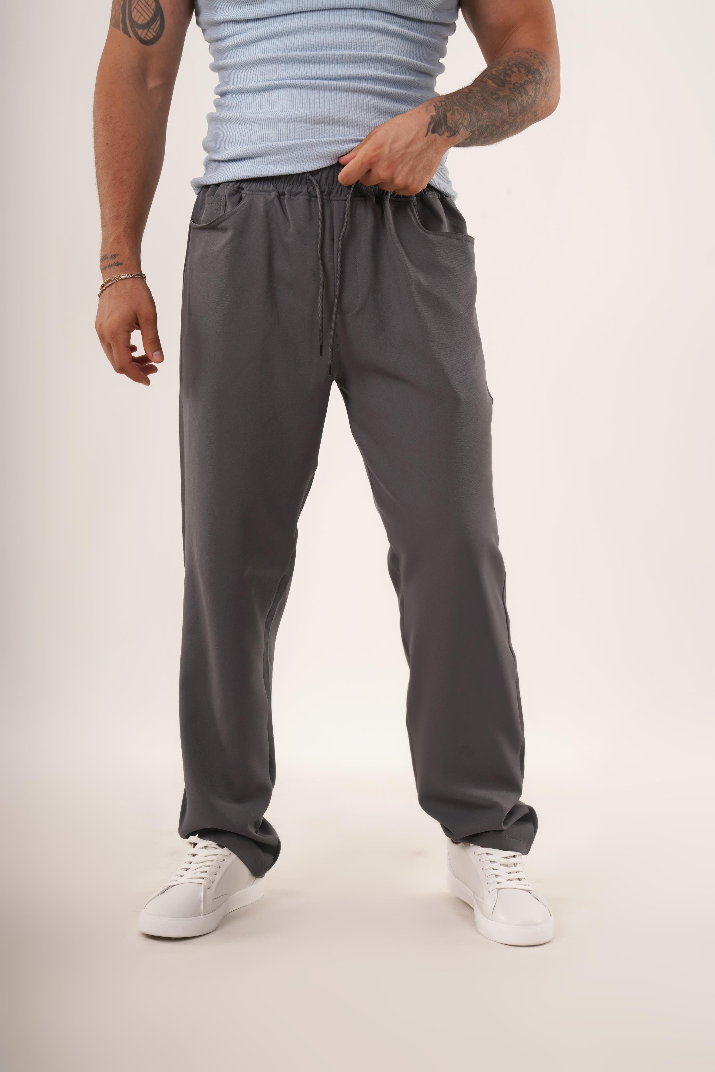 EŞOFMAN ALTI & JOGGERAntrasit Dokuma Kumaş Baggy Pantolon KNG 3453