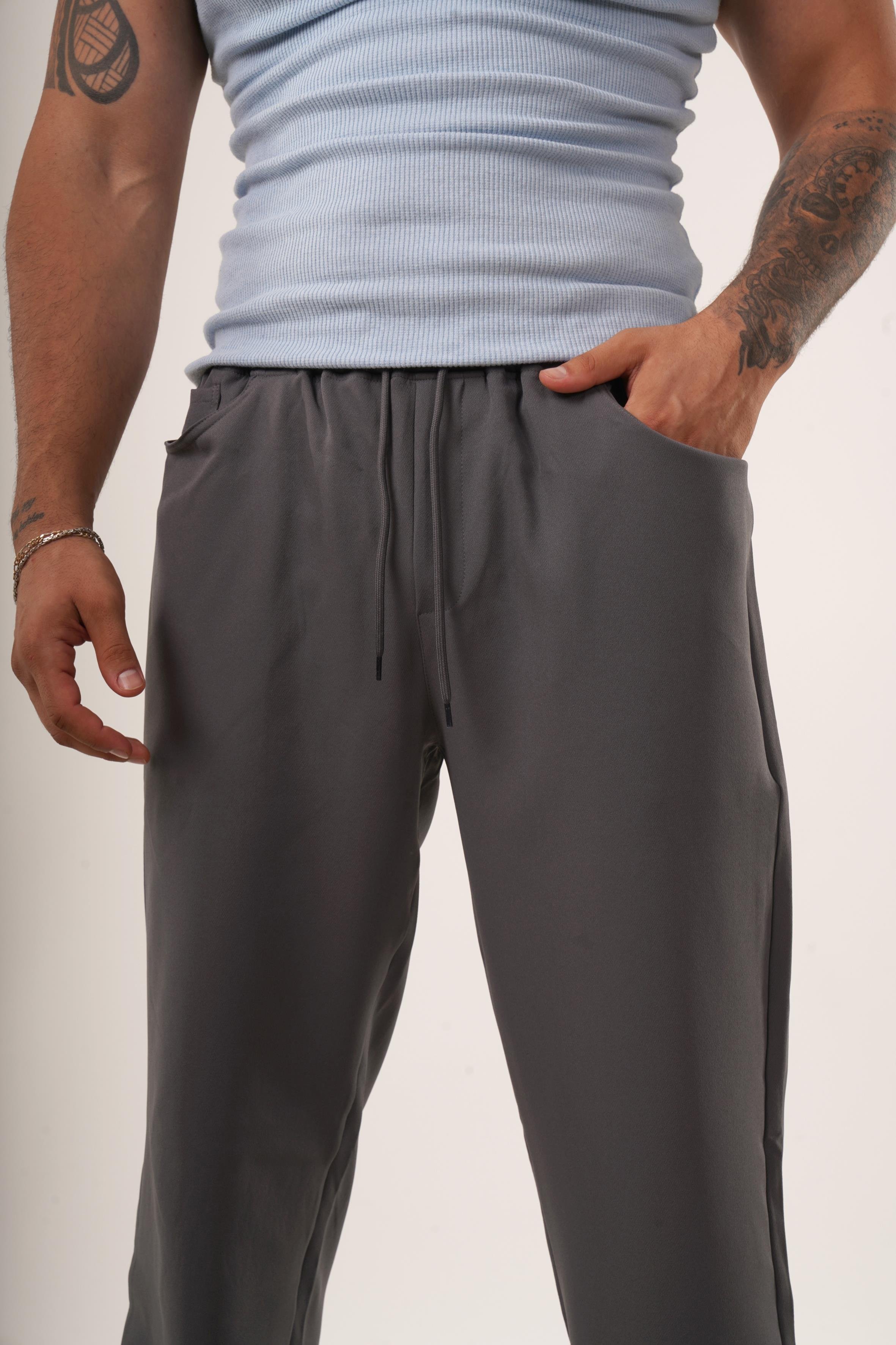 EŞOFMAN ALTI & JOGGERAntrasit Dokuma Kumaş Baggy Pantolon KNG 3453