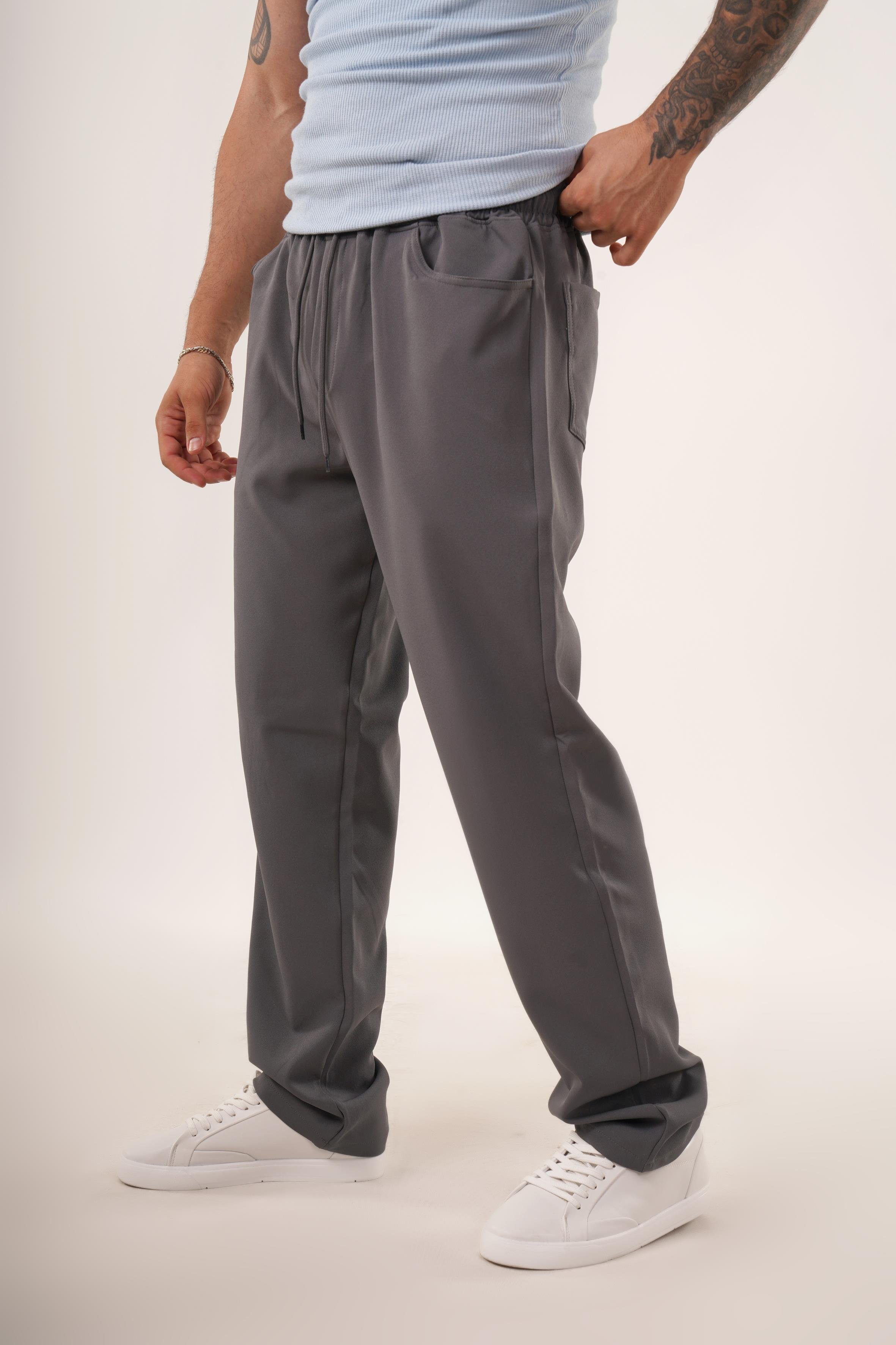EŞOFMAN ALTI & JOGGERAntrasit Dokuma Kumaş Baggy Pantolon KNG 3453