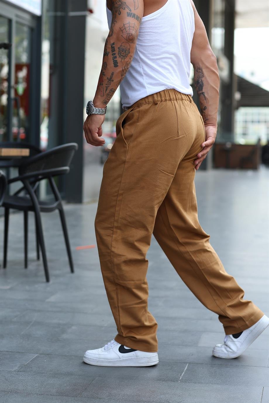 EŞOFMAN ALTITaba Gabardin Belden Kemerli Baggy Kalıp Pantolon VS 30059