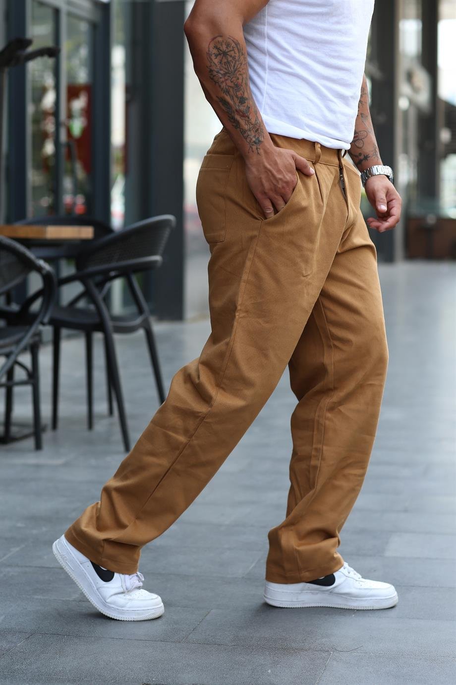 EŞOFMAN ALTITaba Gabardin Belden Kemerli Baggy Kalıp Pantolon VS 30059