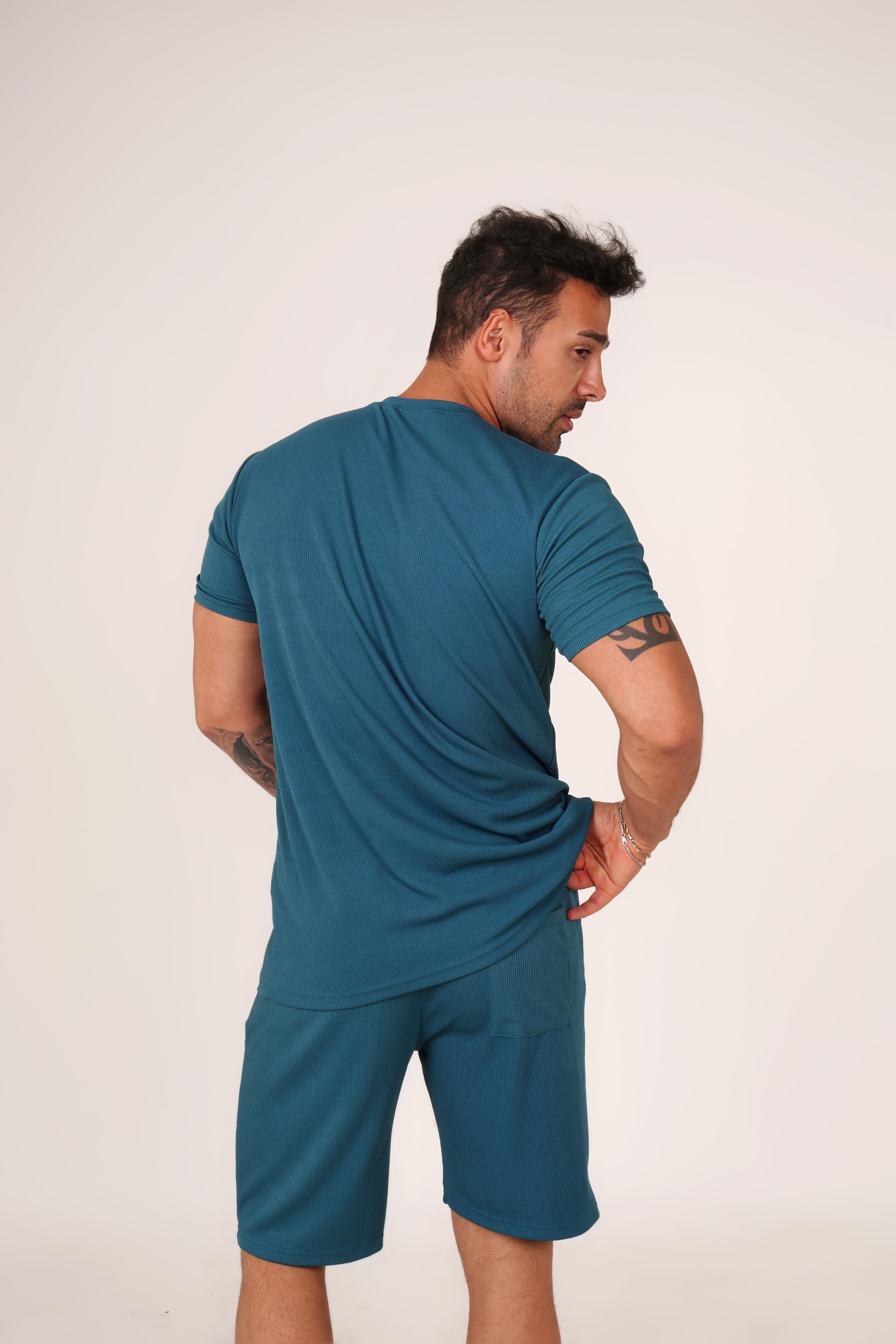 EŞOFMAN TAKIMIİndigo Burgu T-Shirt Şort Takım TB