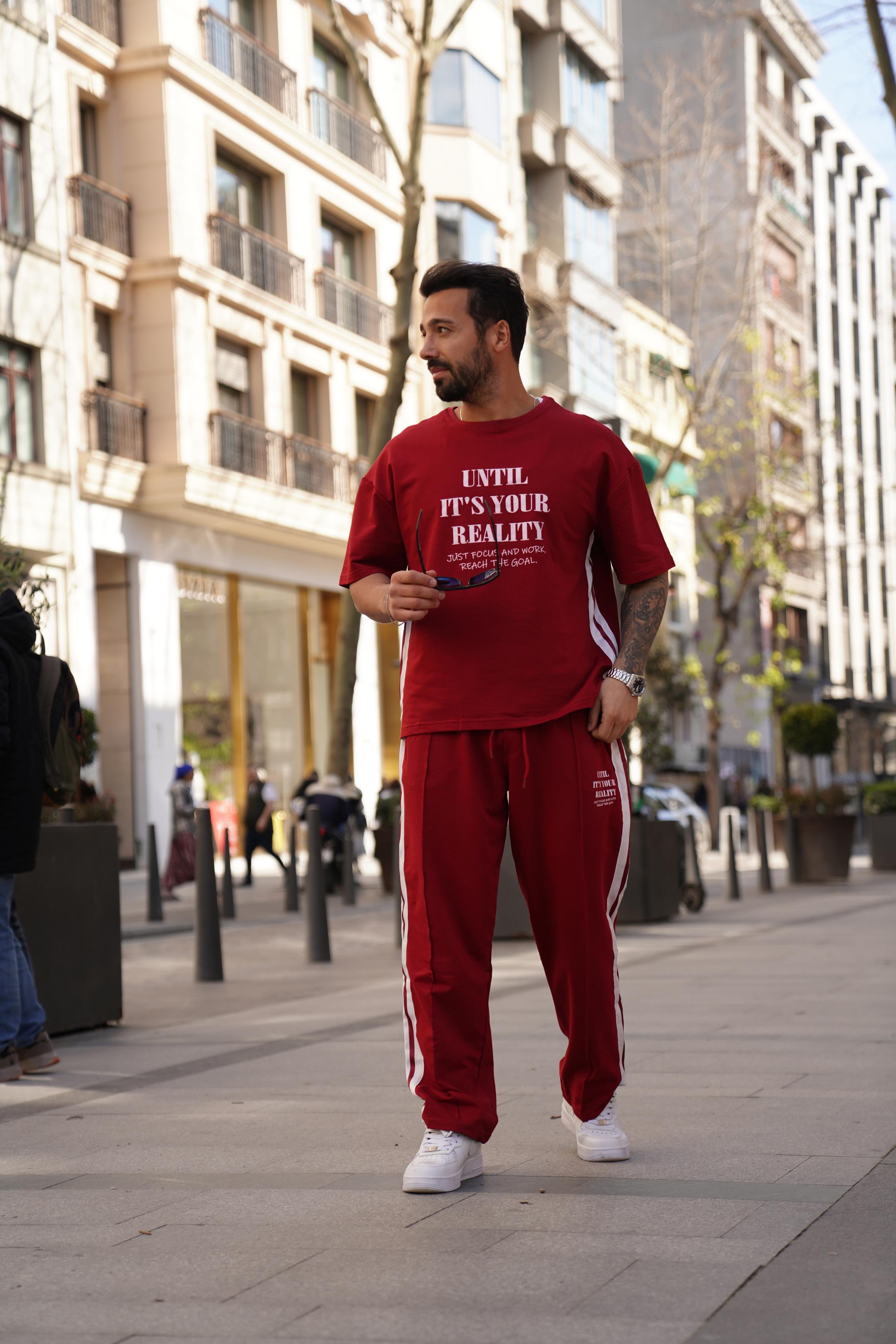 EŞOFMAN TAKIMIKırmızı Until IT'S Your Baskılı 2 İplik Eşofman Takımı VMS 30431