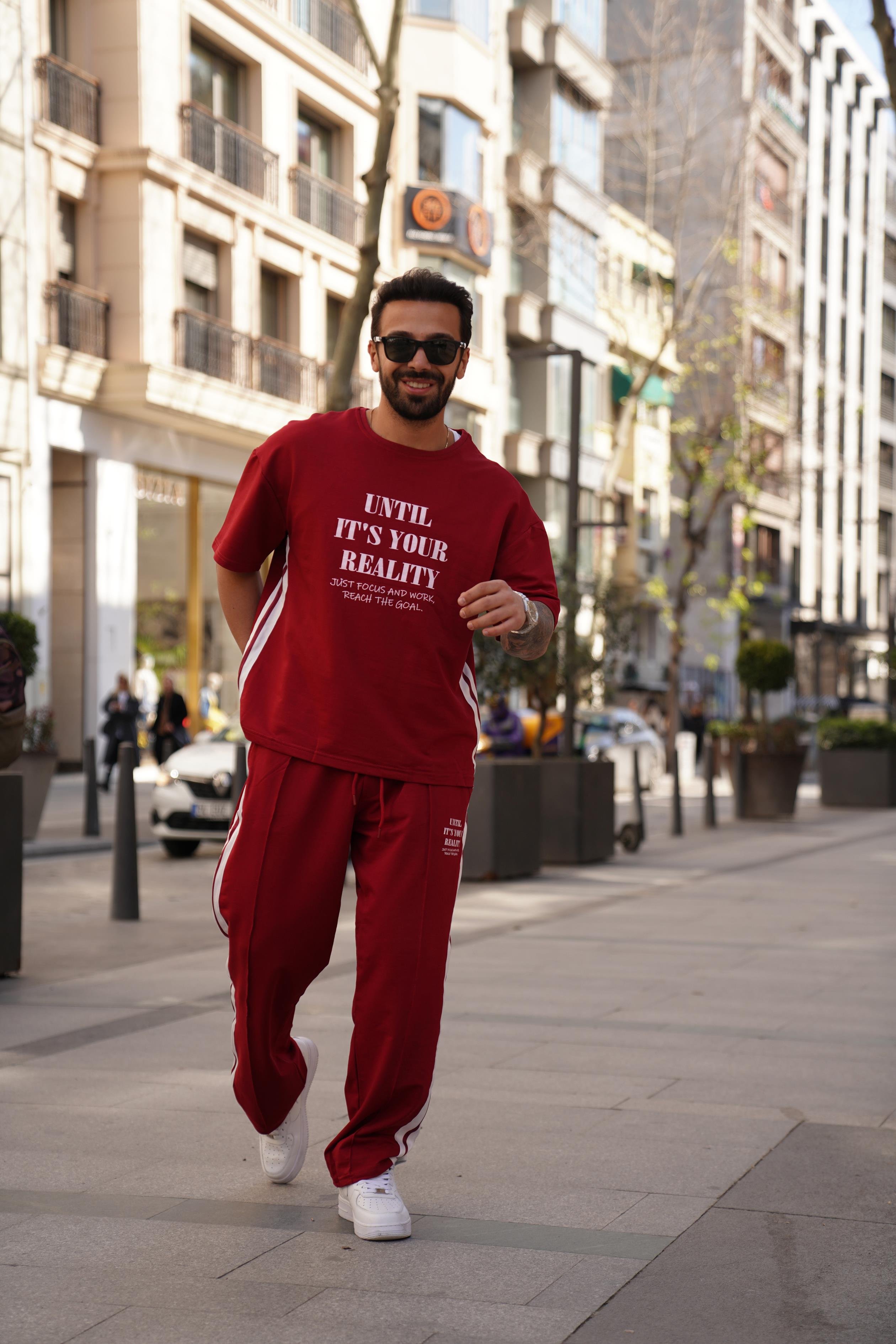 EŞOFMAN TAKIMIKırmızı Until IT'S Your Baskılı 2 İplik Eşofman Takımı VMS 30431