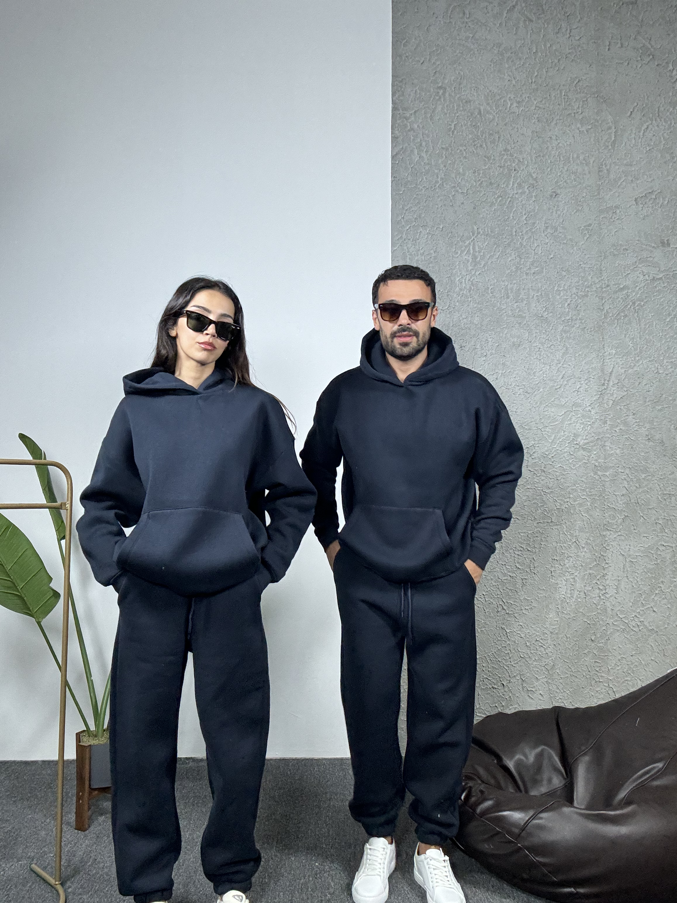 EŞOFMAN TAKIMILacivert 3 İplik Hoodie Alt Üst Takım SC