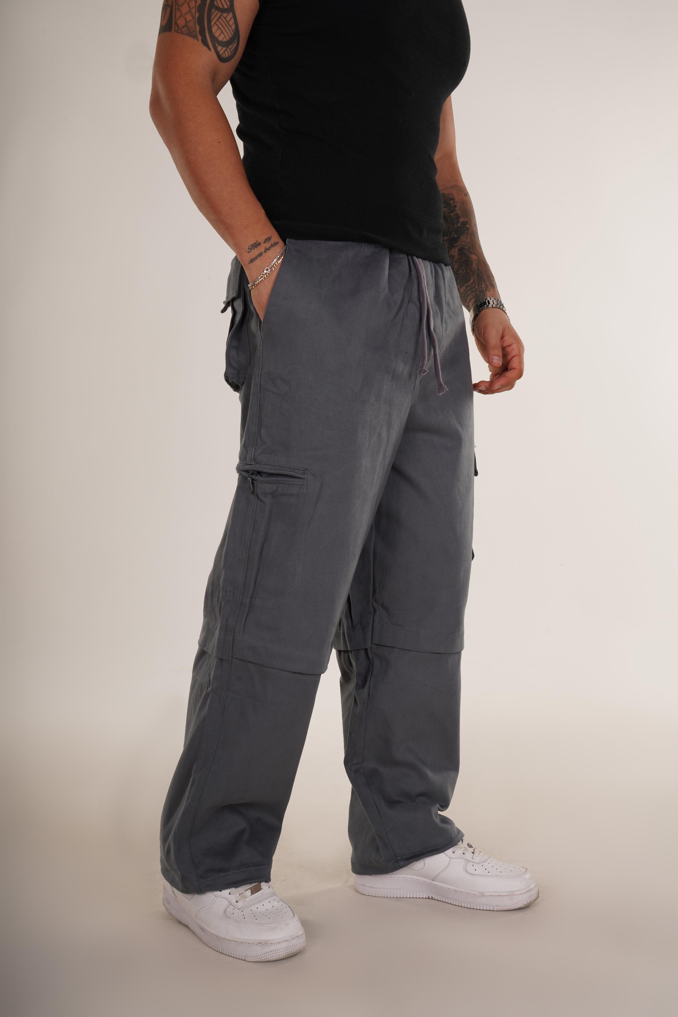 EşofmanFüme Bol Stoper Paça Kargo Cep Pantolon SNZ 8443