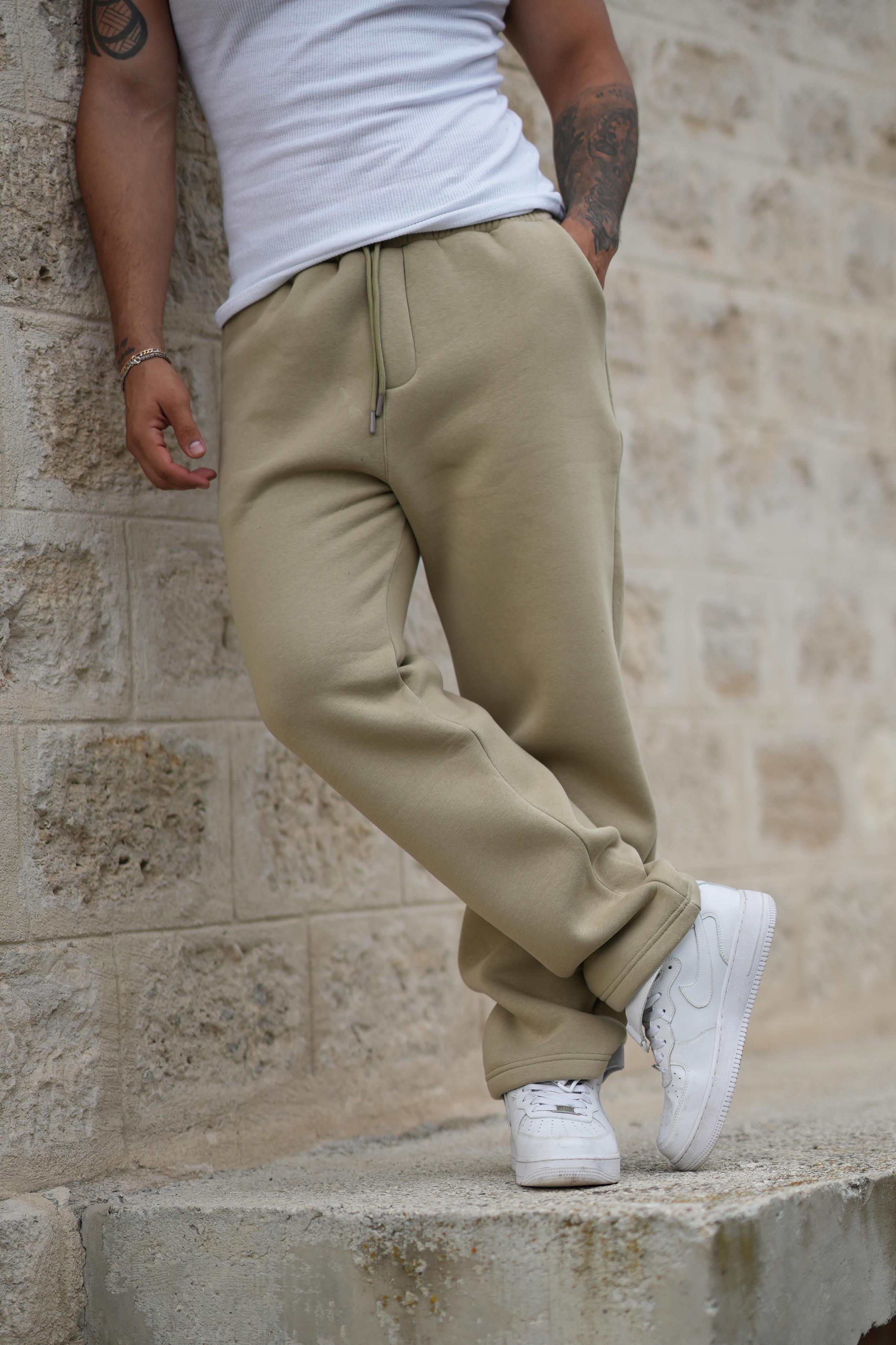 EşofmanHaki 3 İplik Baggy Eşofman SNZ M8373