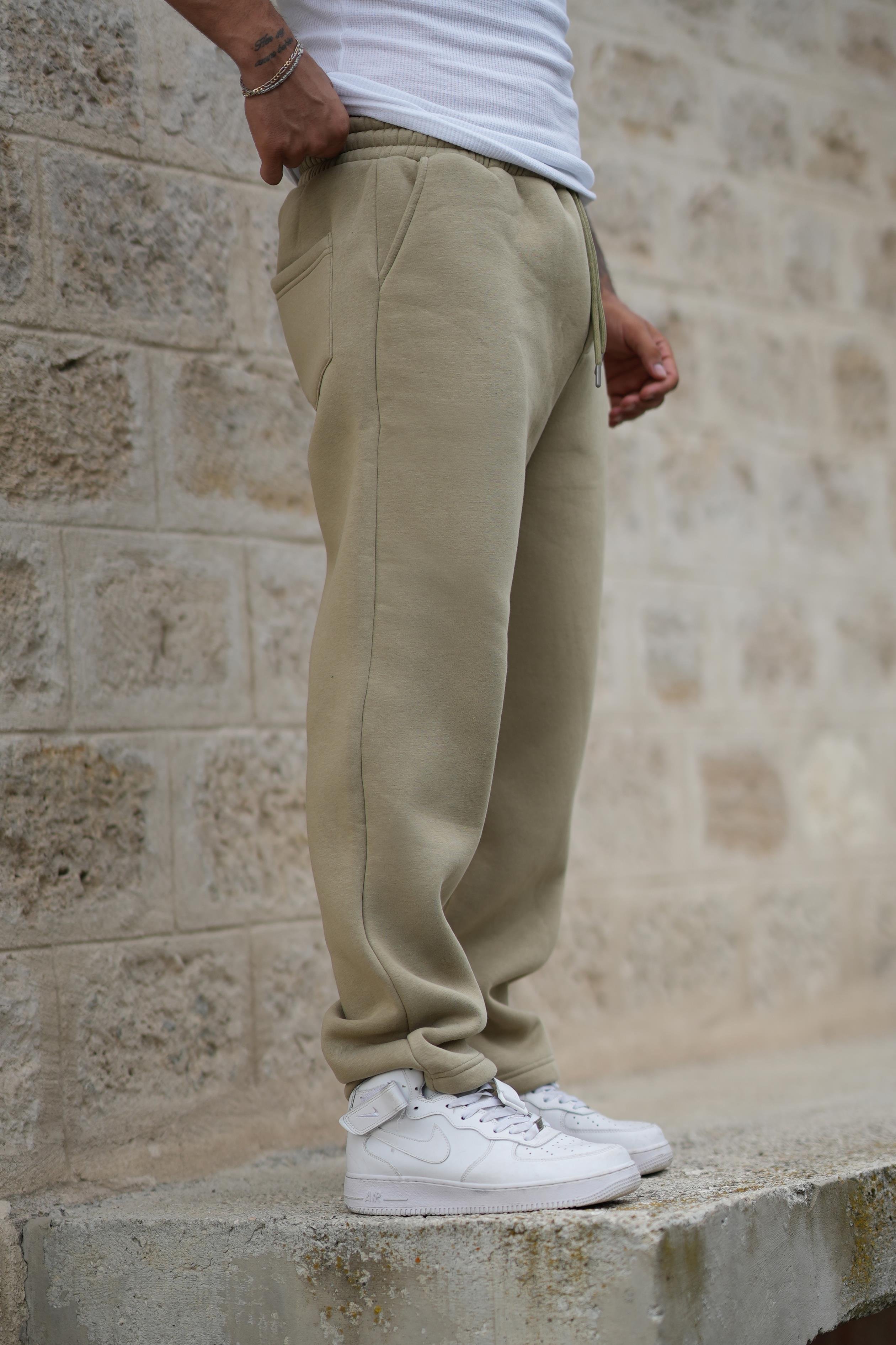 EşofmanHaki 3 İplik Baggy Eşofman SNZ M8373
