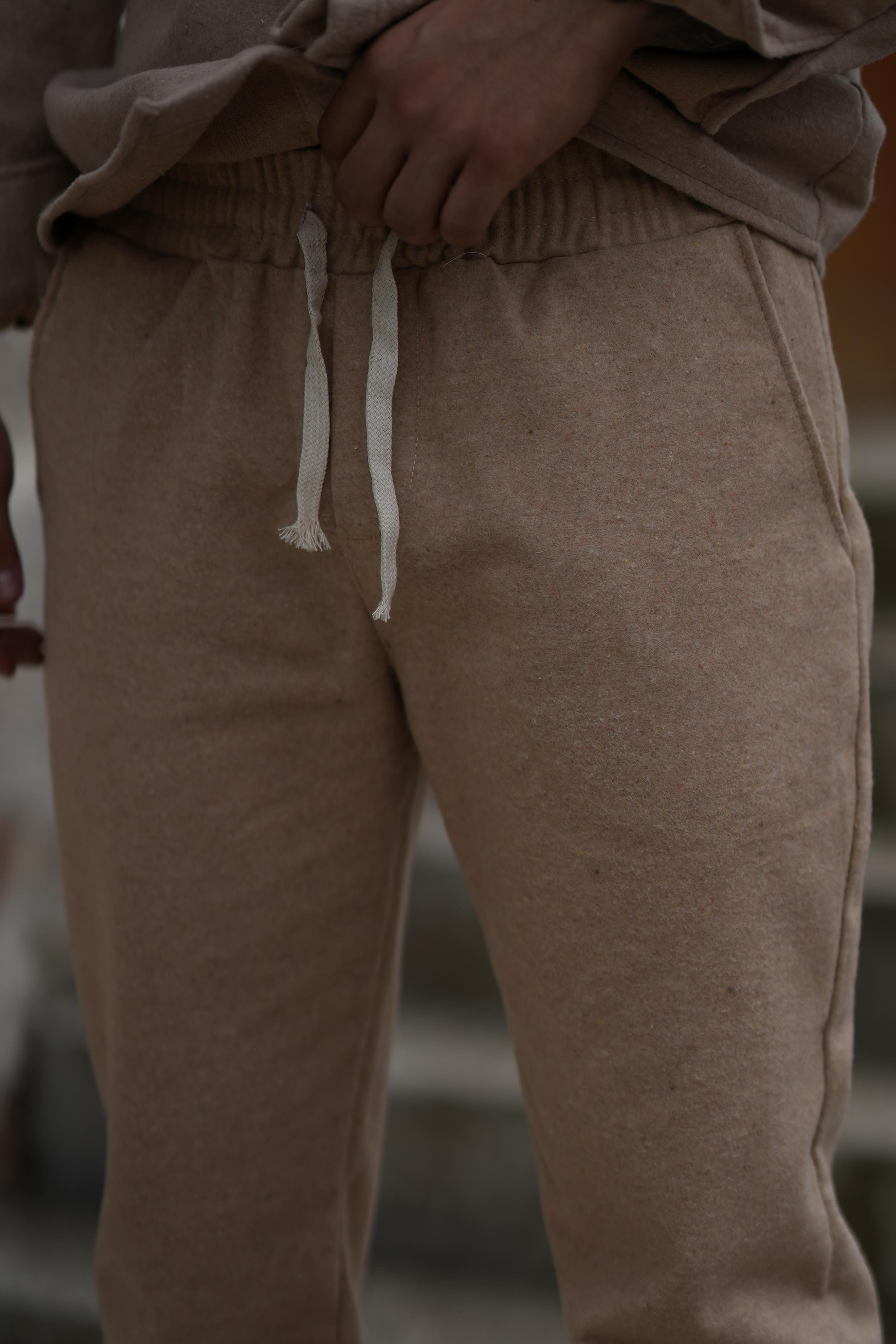 EşofmanKrem Kaşe Baggy Pantolon SC