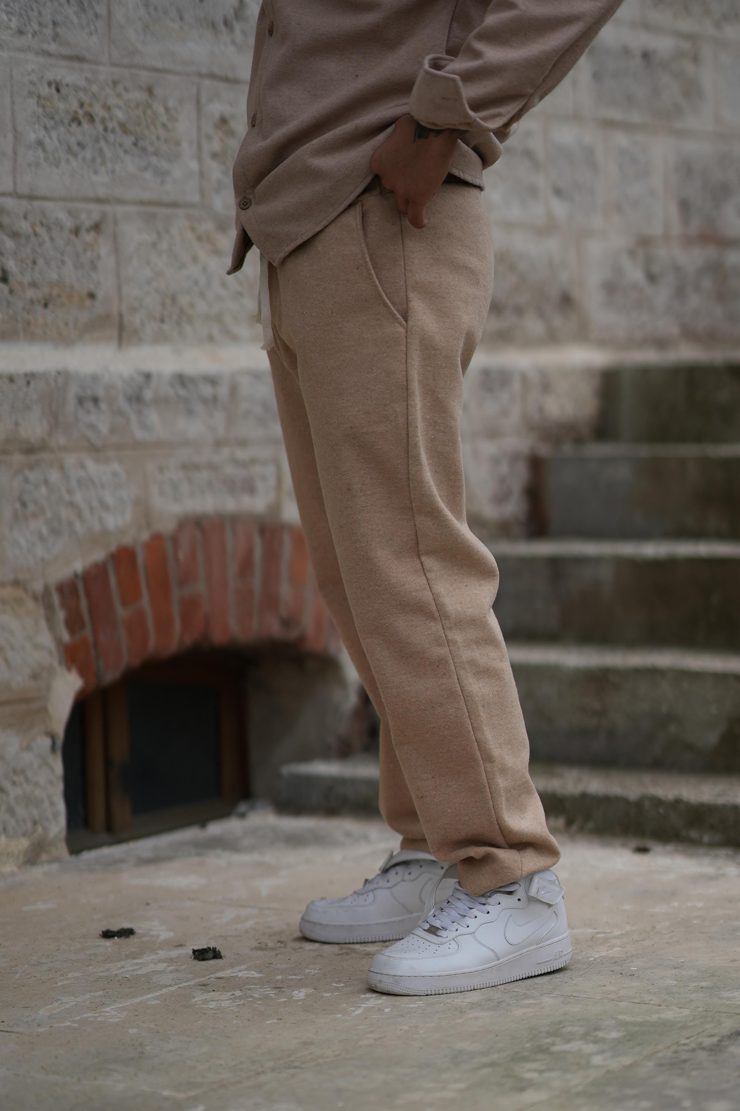 EşofmanKrem Kaşe Baggy Pantolon SC