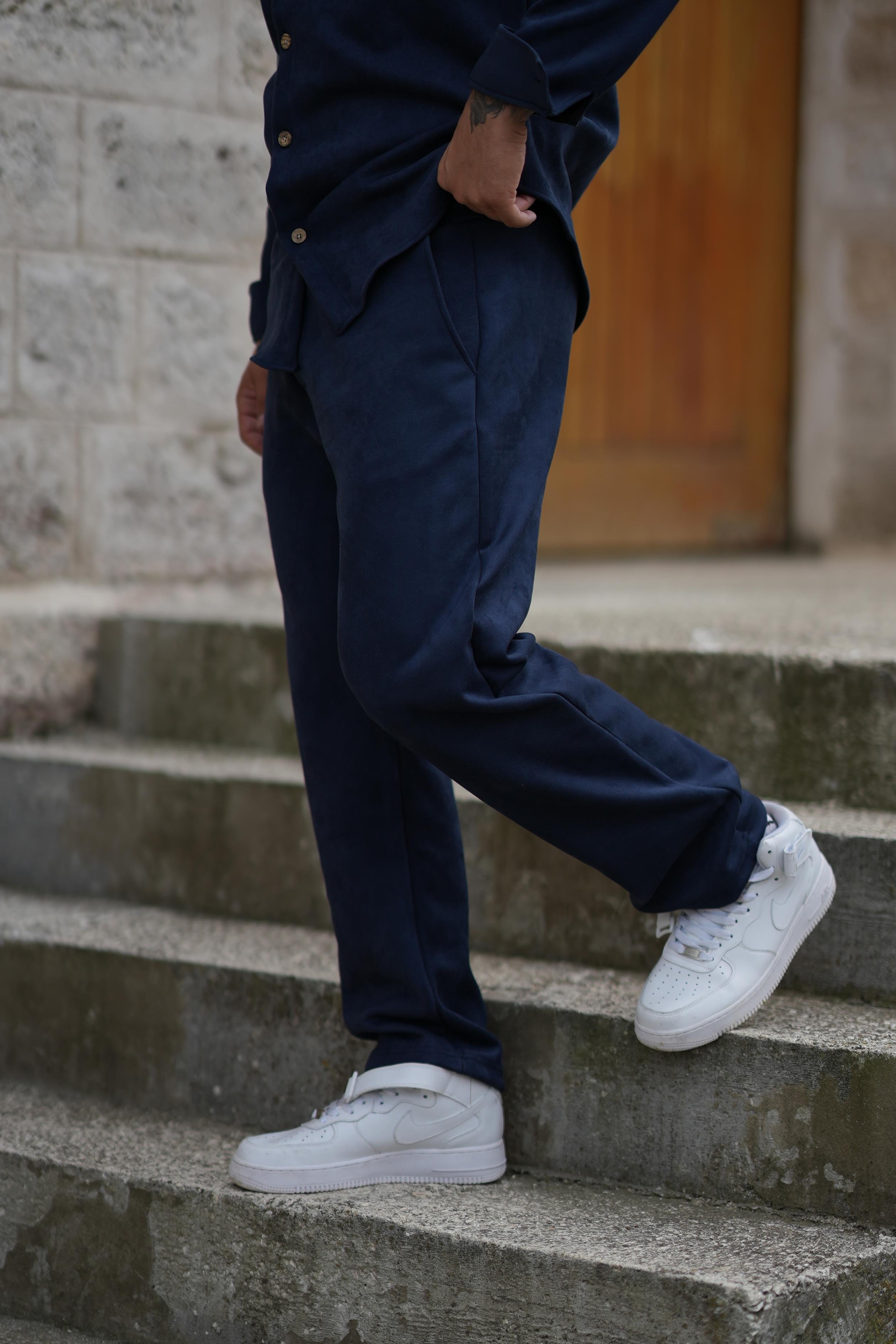 EşofmanLacivert Nubuk Baggy Pantalon SC