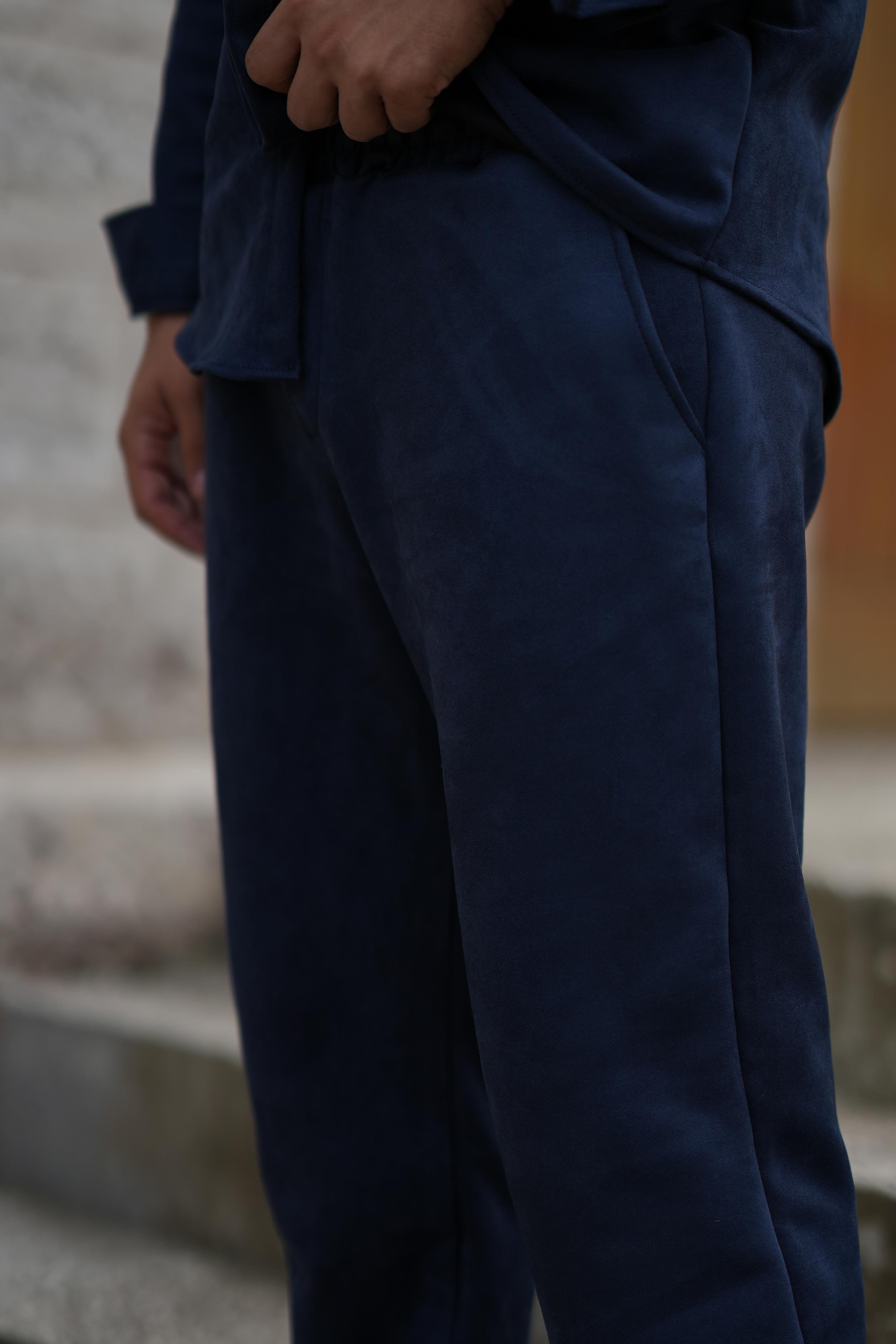 EşofmanLacivert Nubuk Baggy Pantalon SC