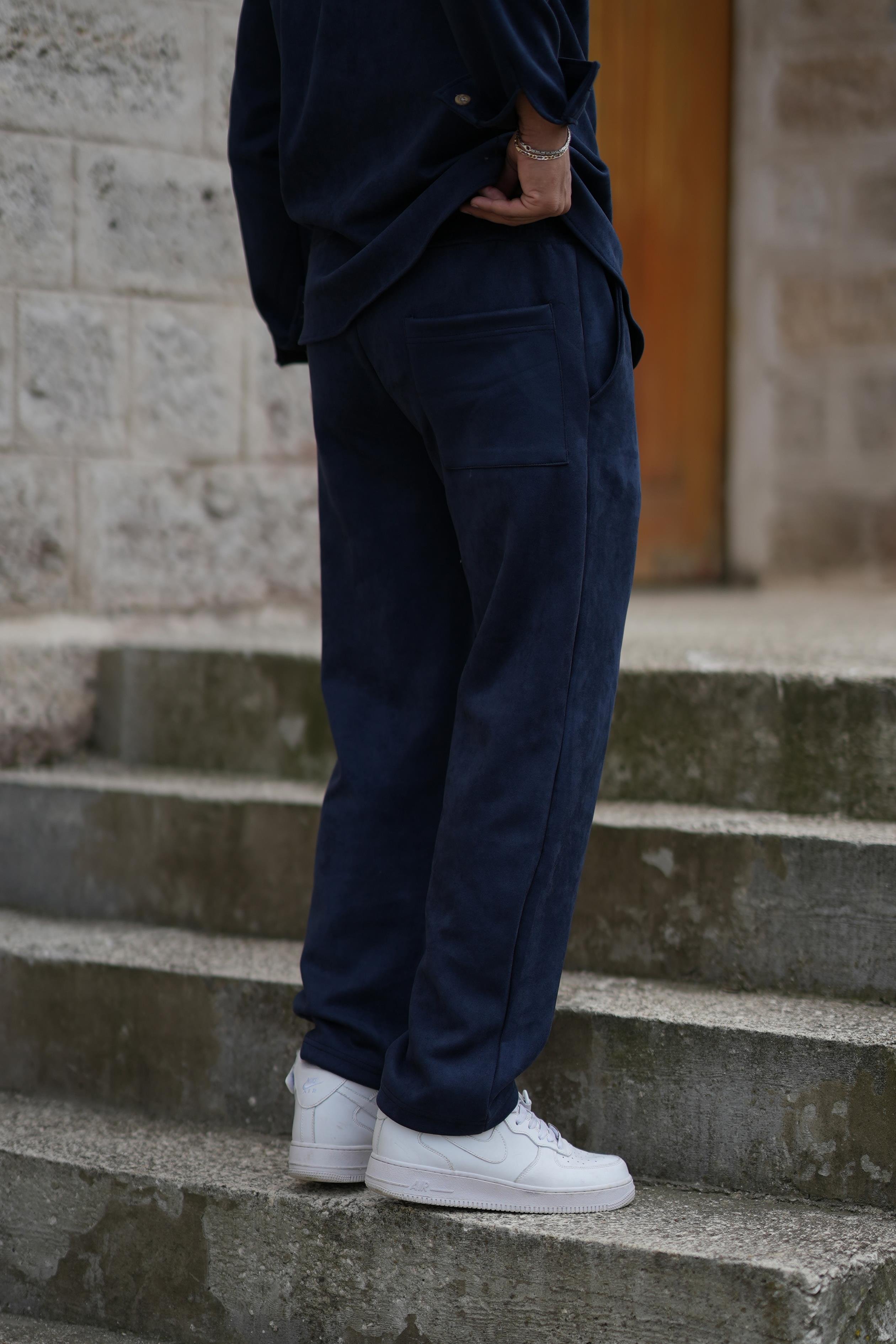 EşofmanLacivert Nubuk Baggy Pantalon SC