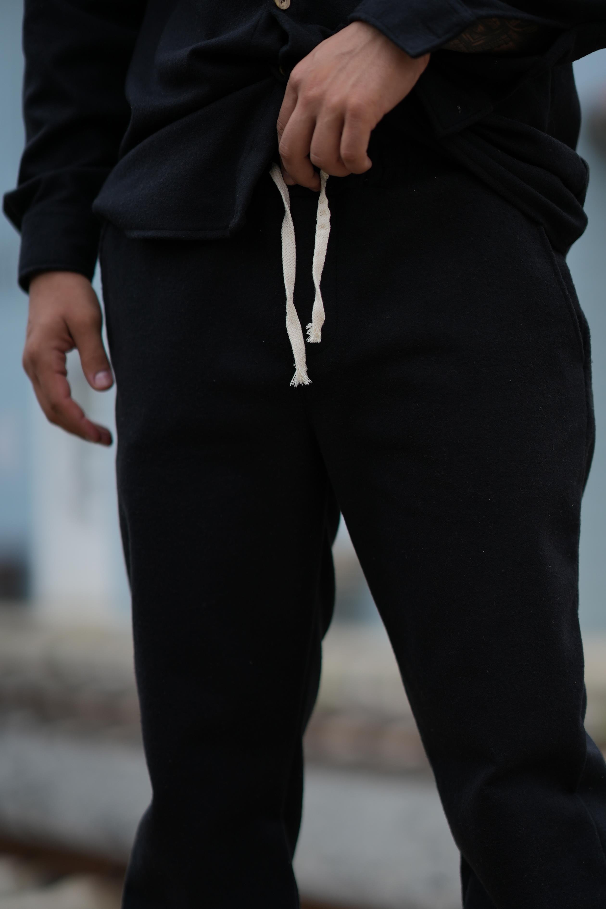EşofmanSiyah Kaşe Baggy Pantolon SC