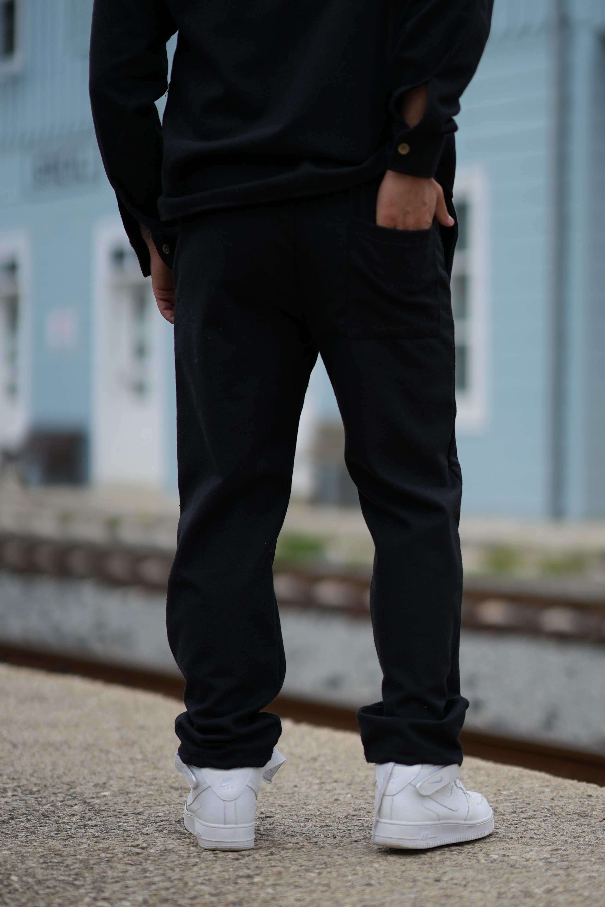 EşofmanSiyah Kaşe Baggy Pantolon SC