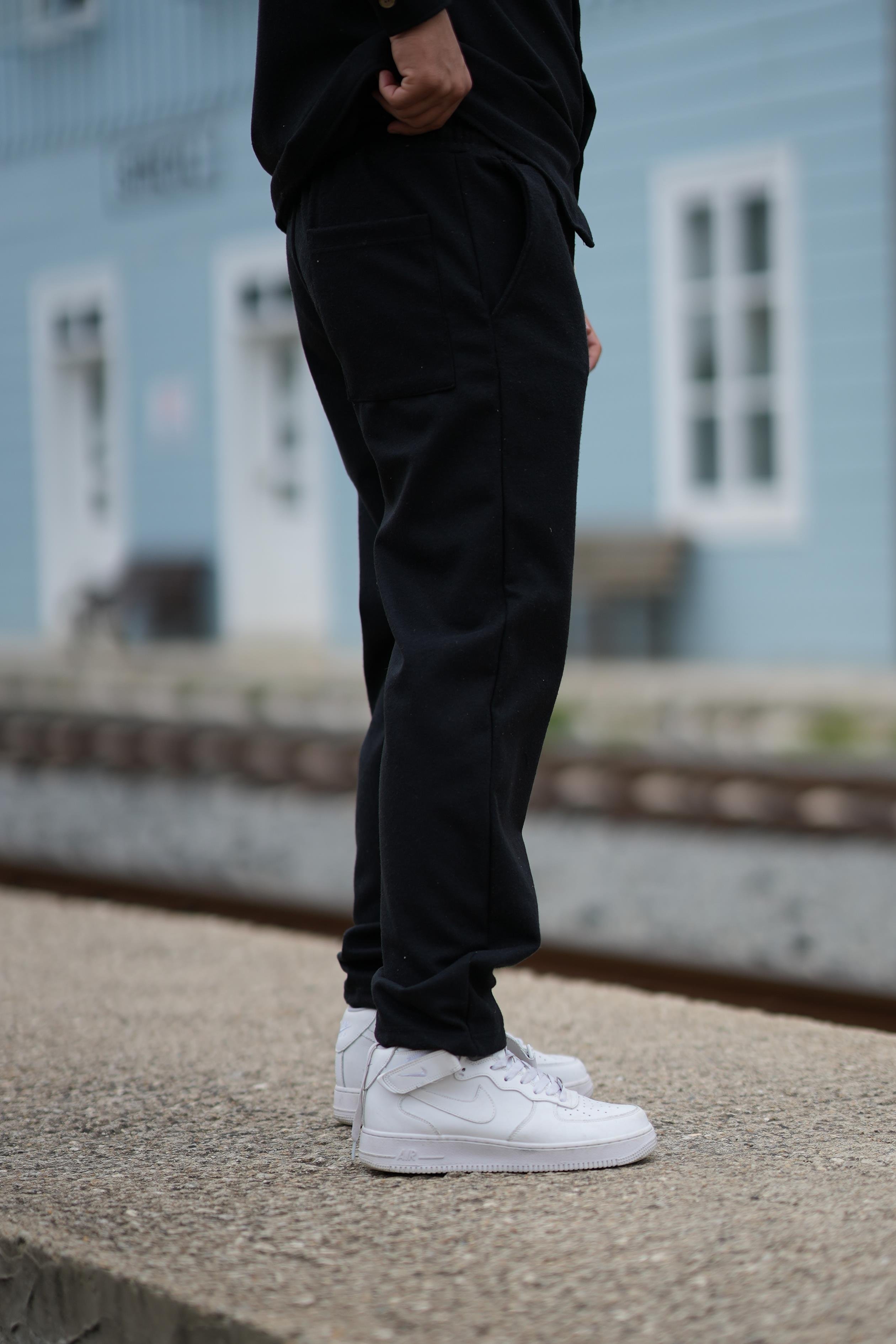 EşofmanSiyah Kaşe Baggy Pantolon SC