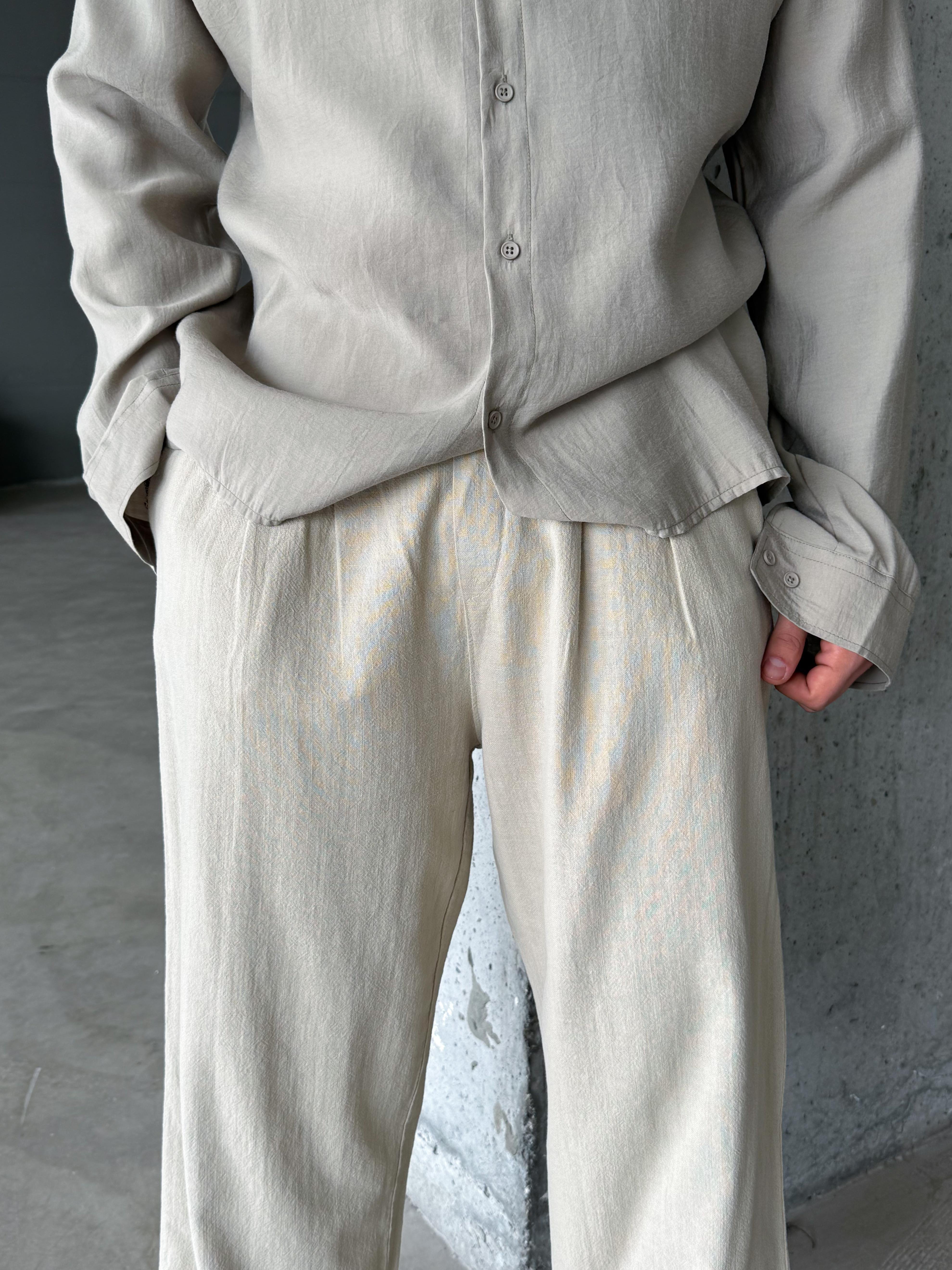 EşofmanVizon Super Baggy Ham Keten Pantolon MSS