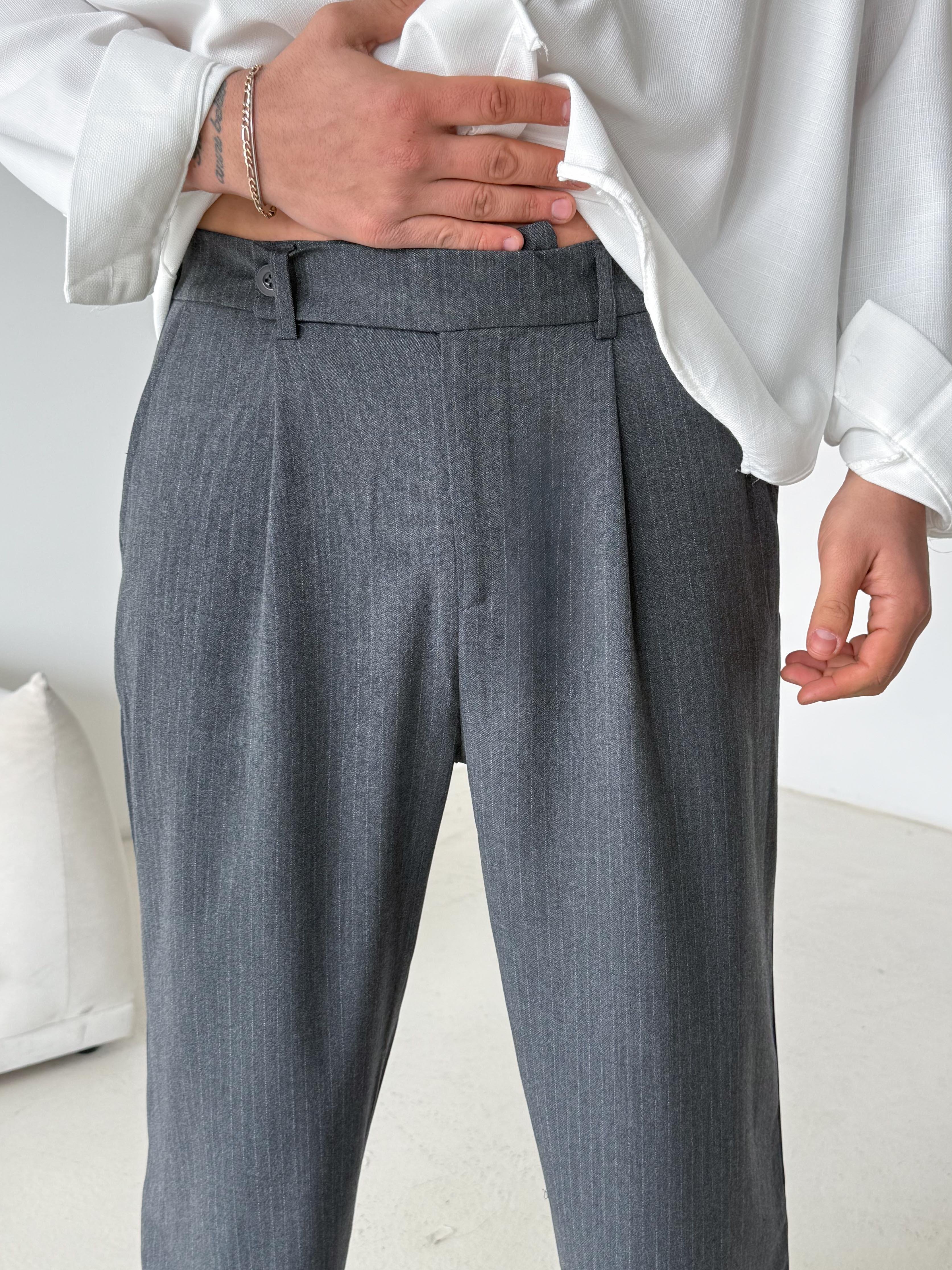 GabardinAntrasit Çizgili Zara Bol Kumaş Pantalon PLZ
