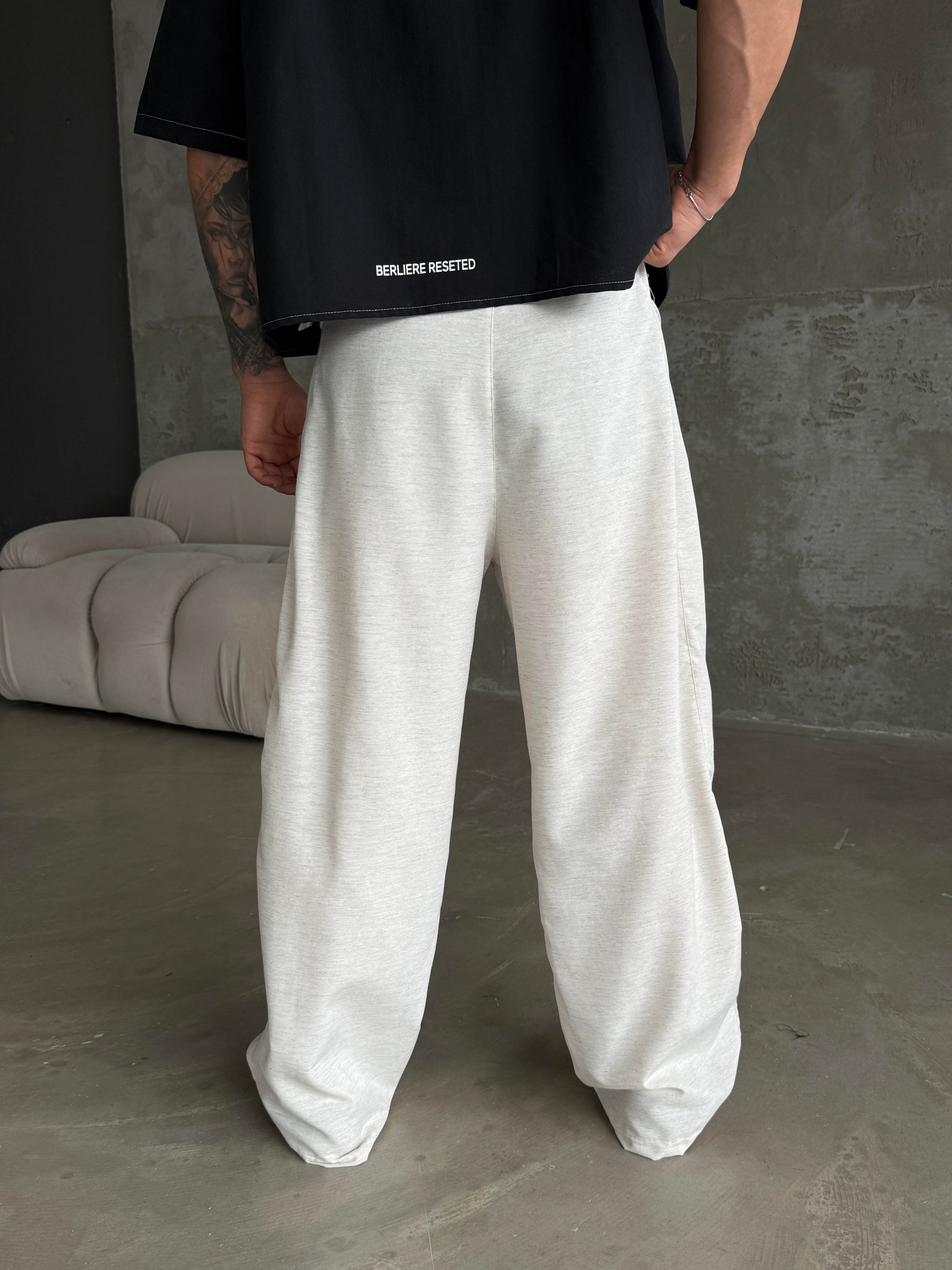 GabardinBej Yumuşak Ham Keten Super Baggy Pantalon 40229 BRR