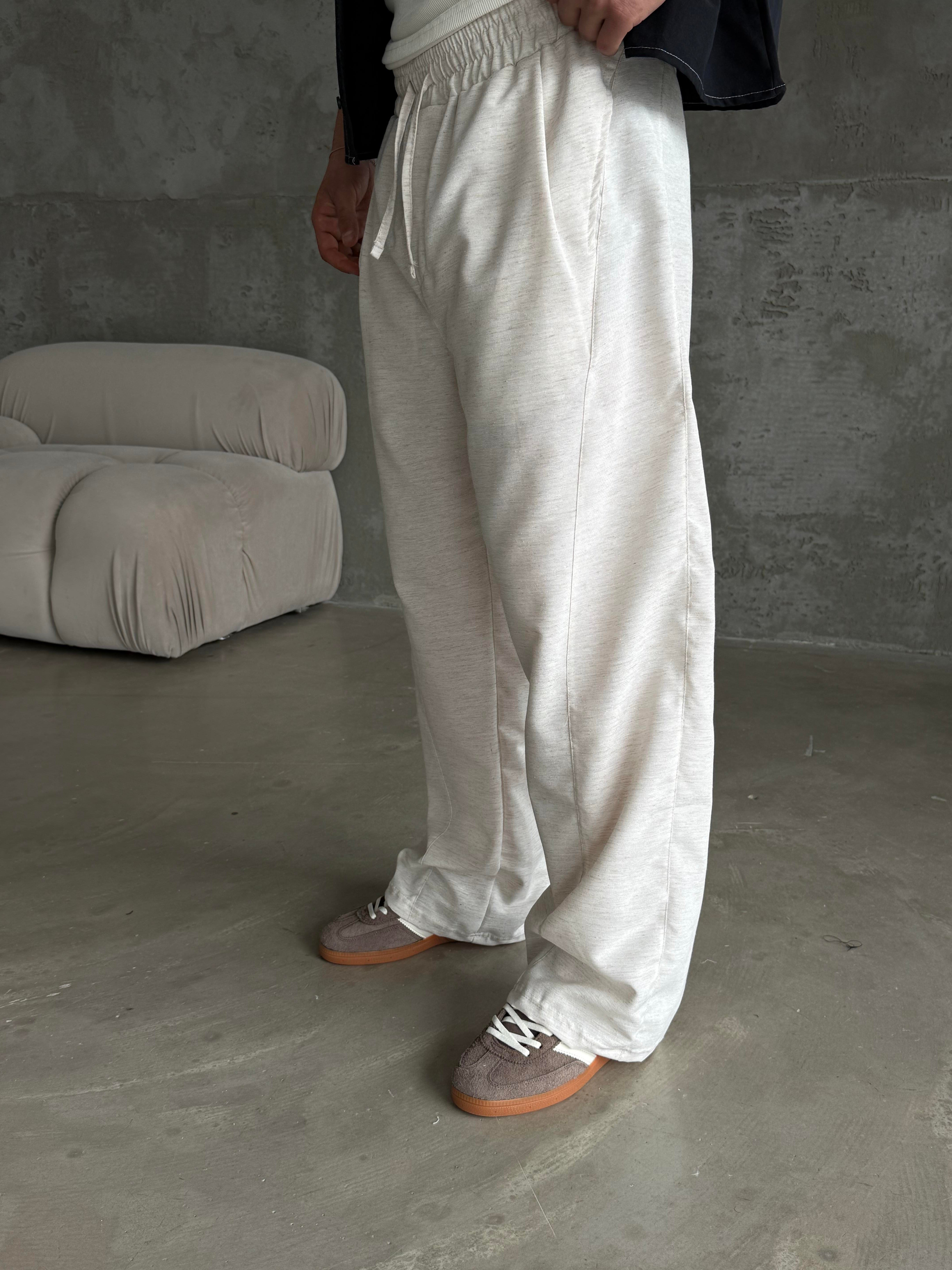 GabardinBej Yumuşak Ham Keten Super Baggy Pantalon 40229 BRR