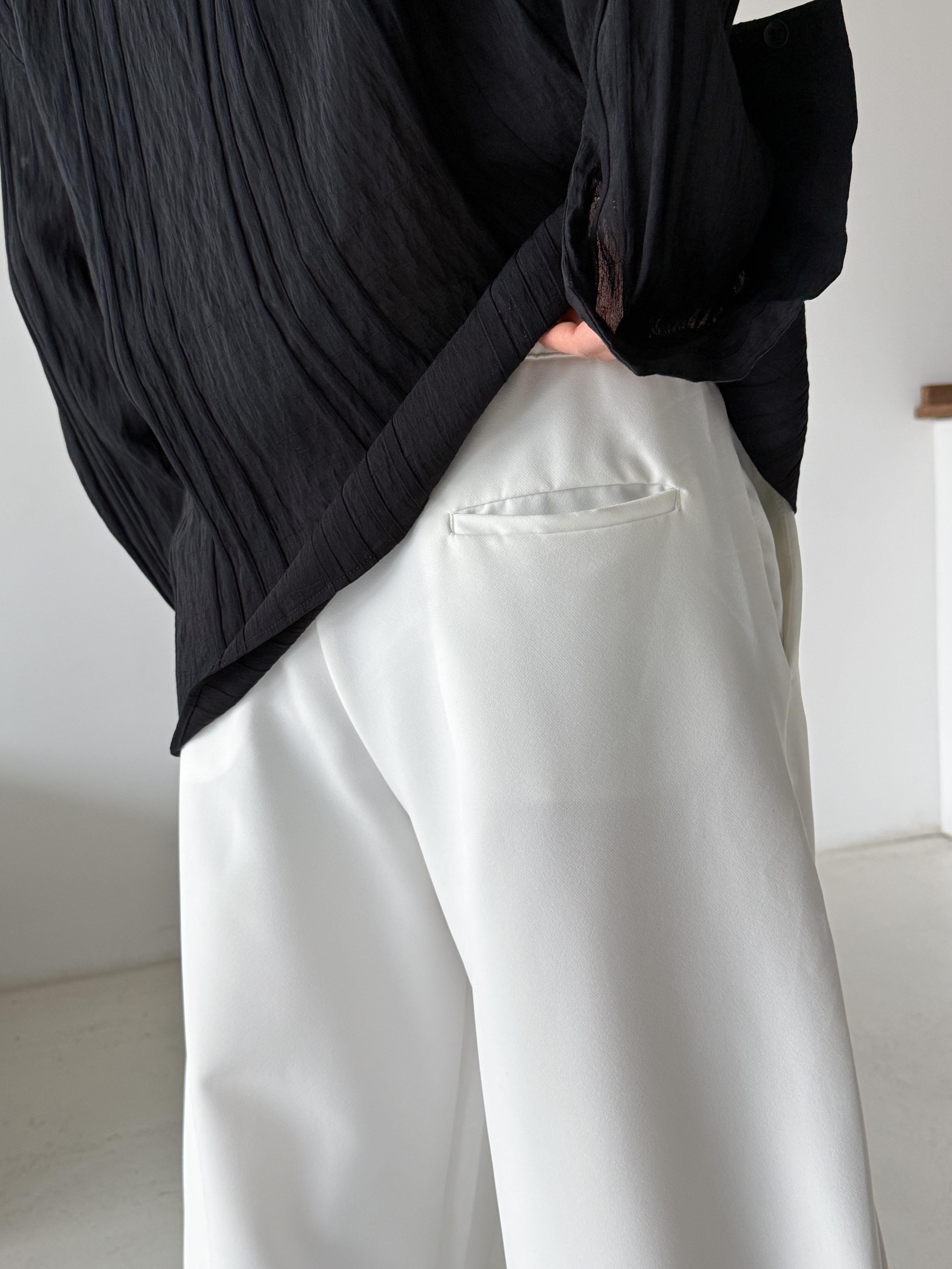 GabardinEkru Double Balon Kalıp Yarım Lastik Pantalon PNC 4068
