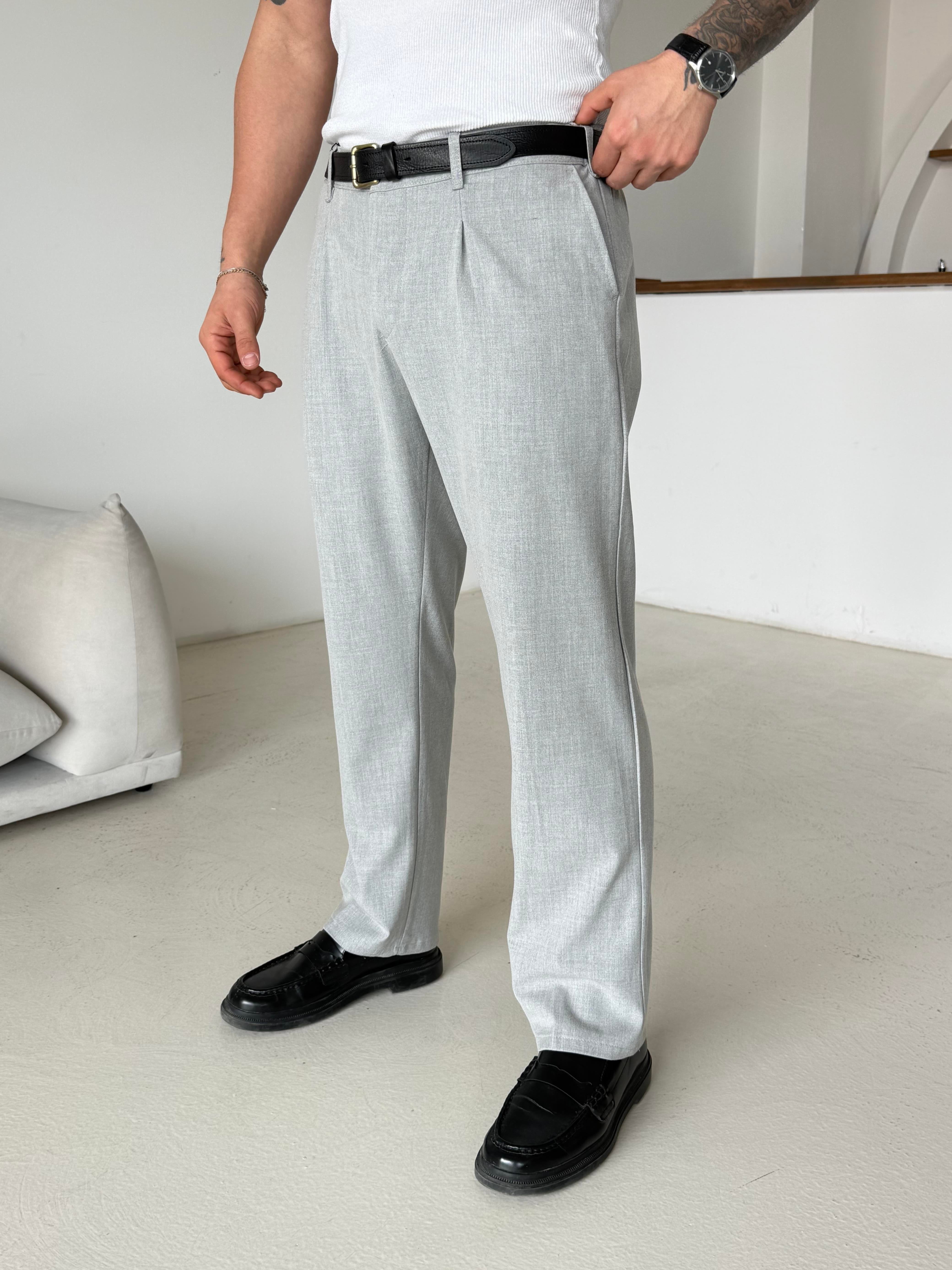 GabardinGri Lastikli Baggy Kumaş Pantalon SC