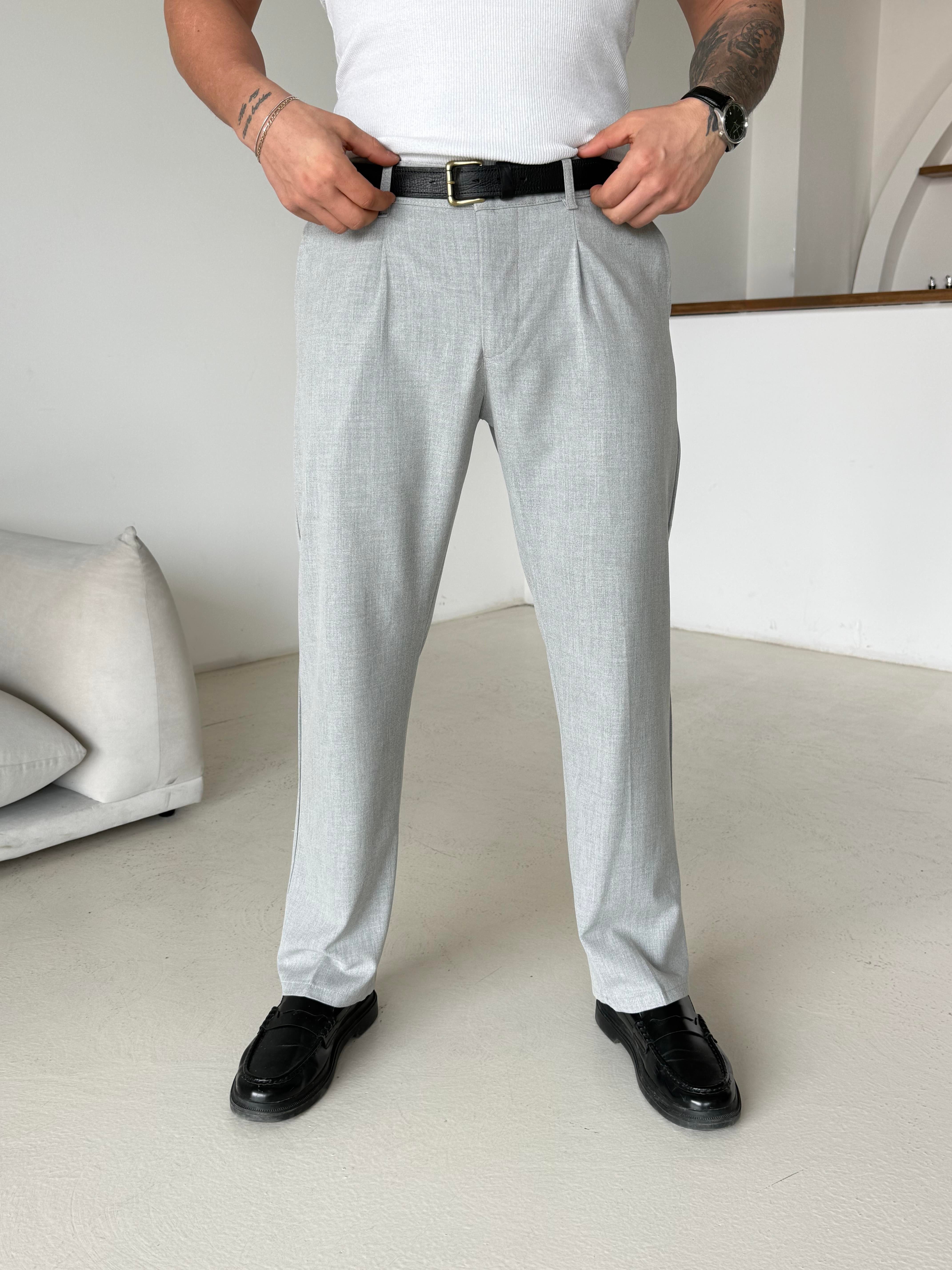 GabardinGri Lastikli Baggy Kumaş Pantalon SC