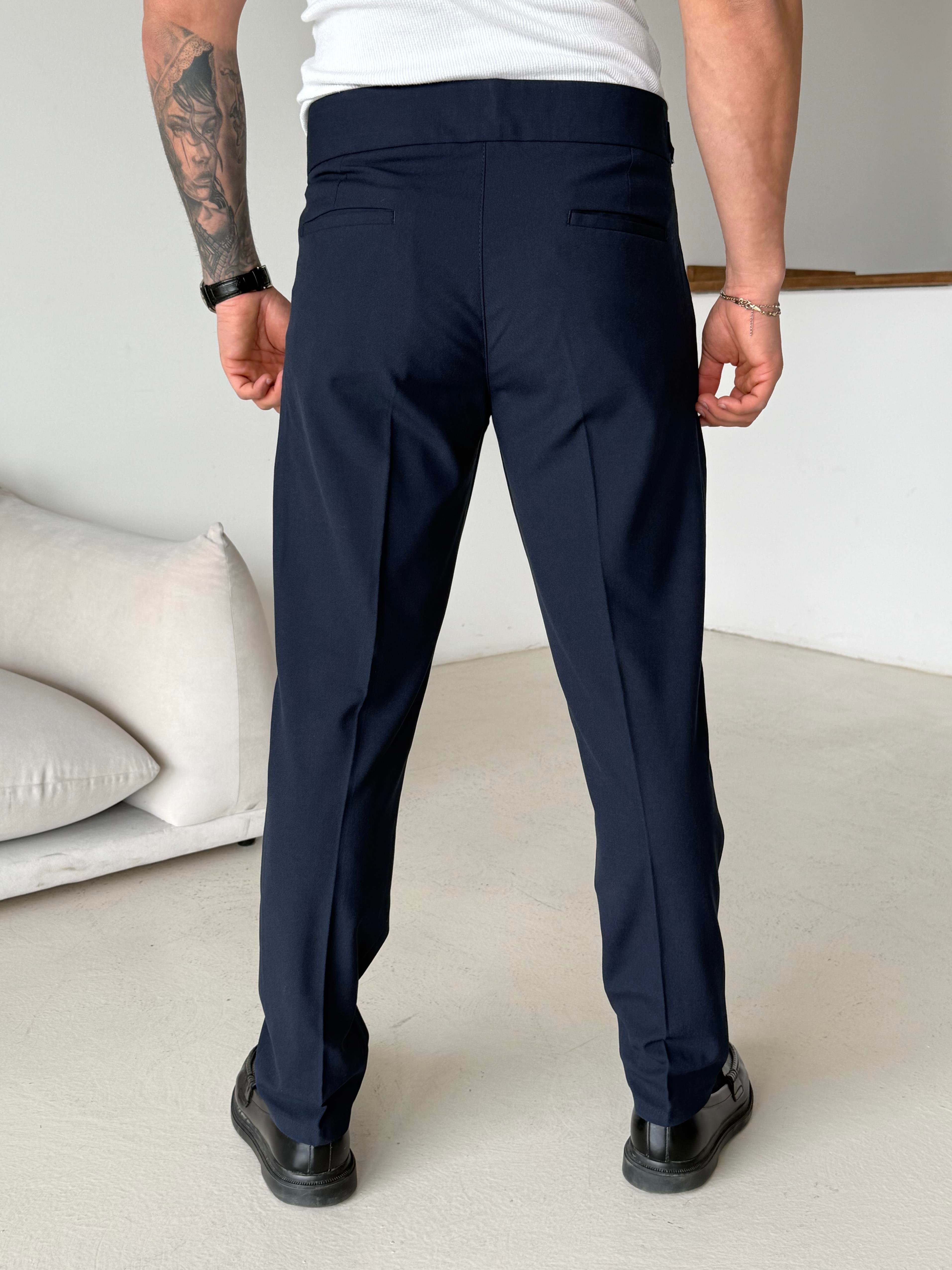 GabardinLacivert Dört Düğmeli Tokalı Regular Fit Kumaş Pantalon SC
