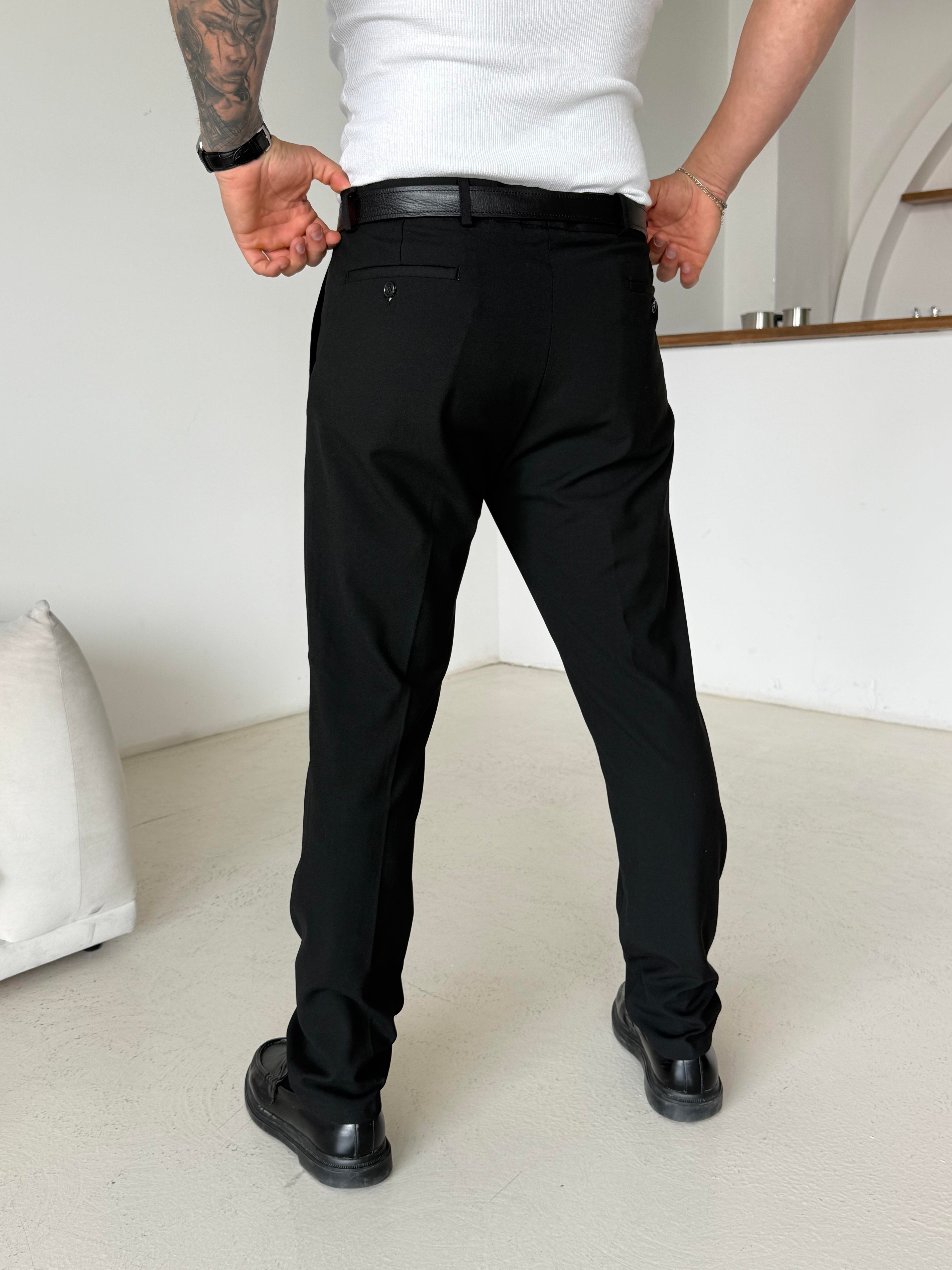GabardinSiyah Dilli Slim Fit Kumaş Pantalon SC