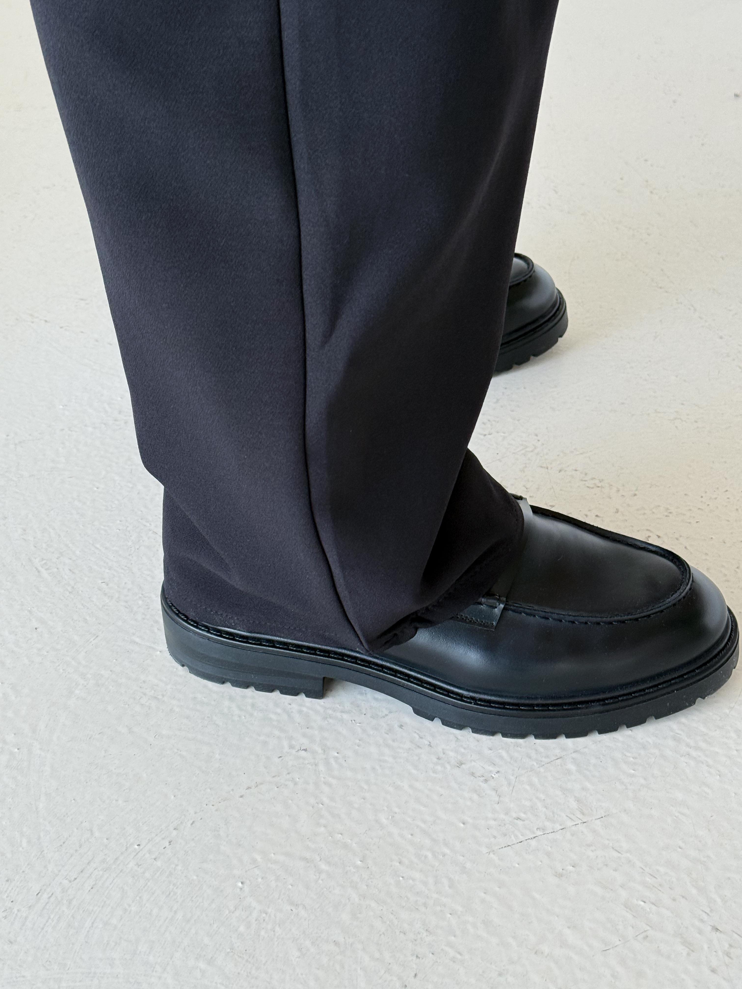 GabardinSiyah Double Palazzo Pantalon 4062 PNC