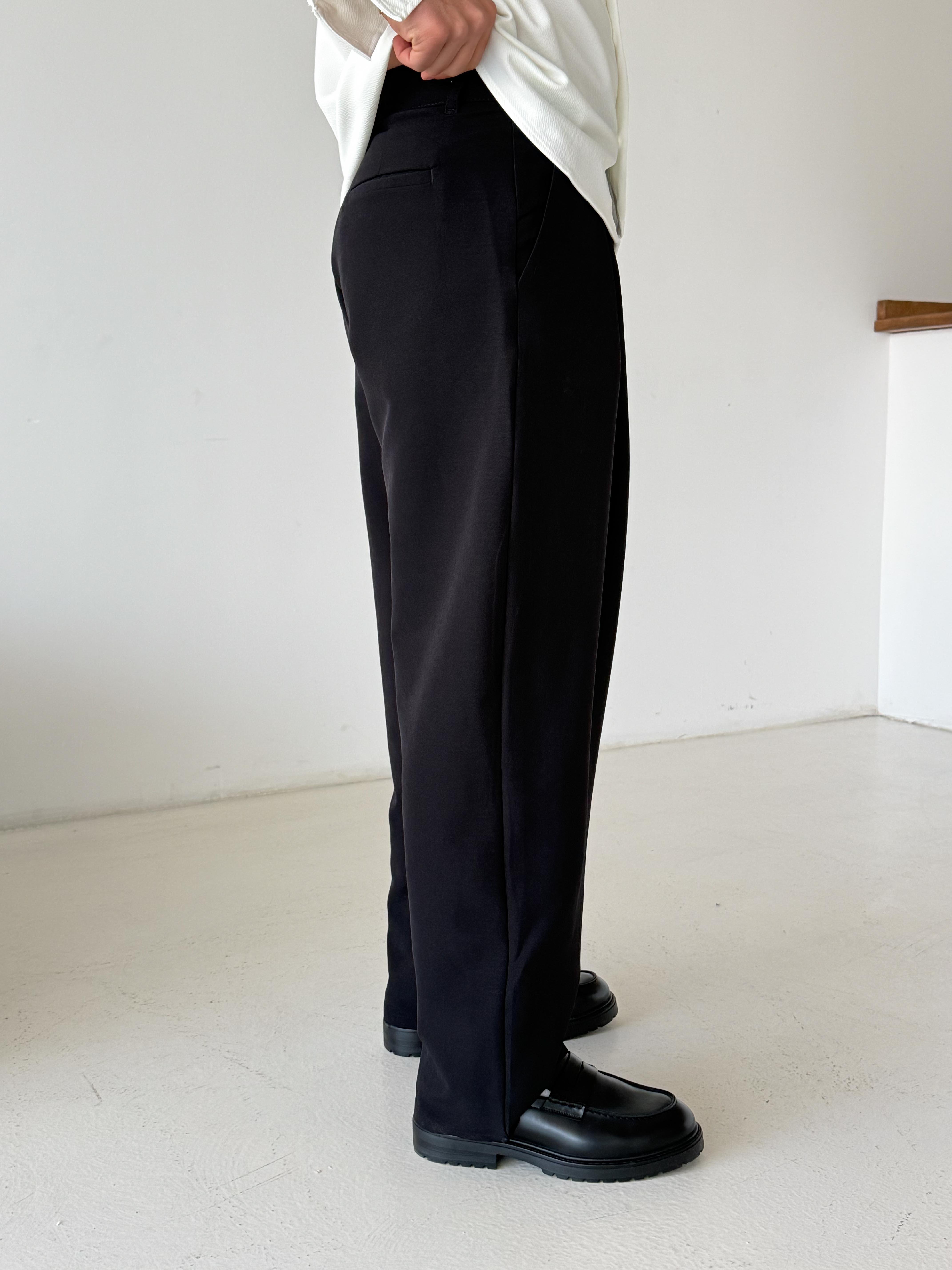 GabardinSiyah Double Palazzo Pantalon 4062 PNC