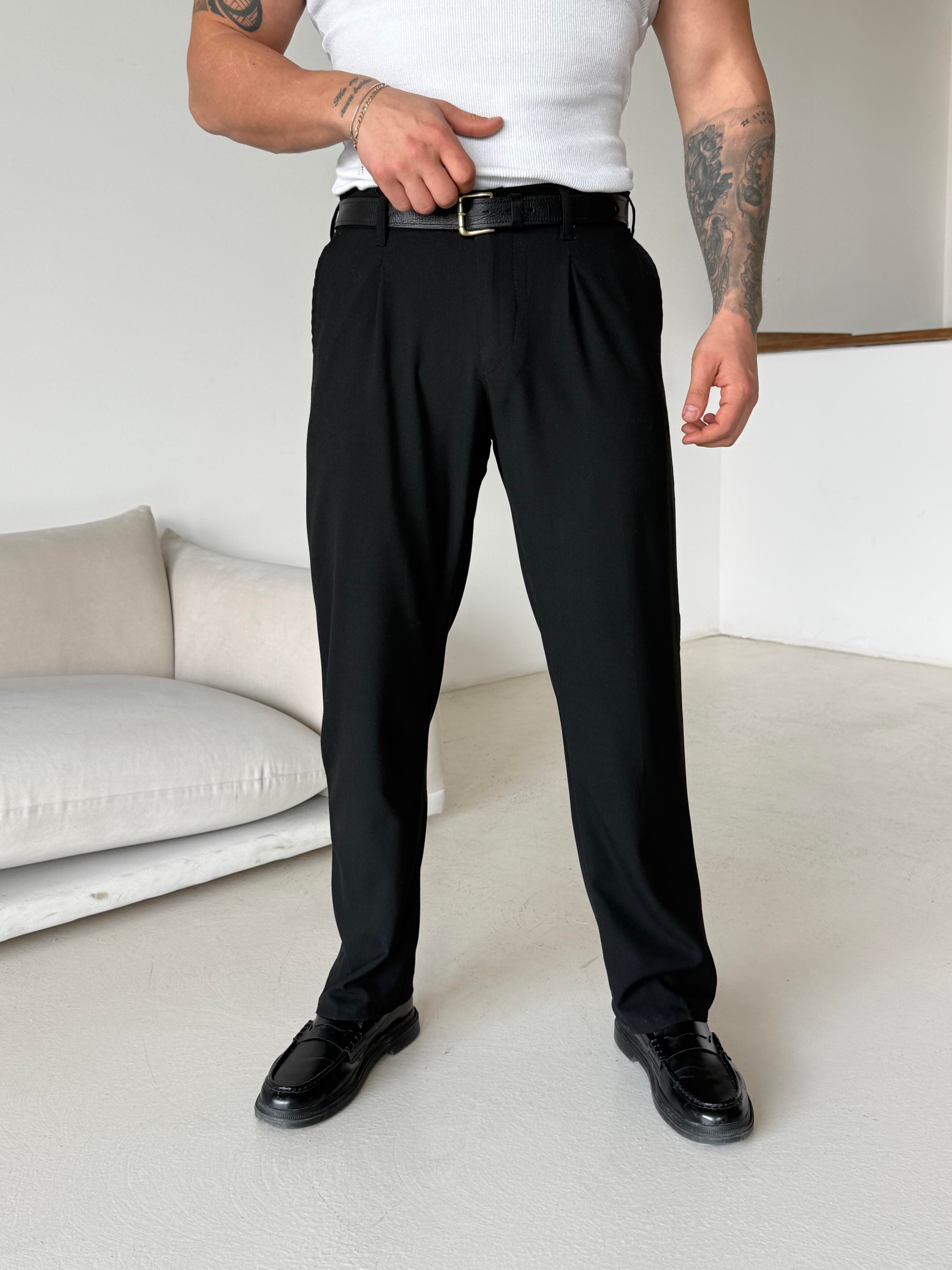 GabardinSiyah Lastikli Baggy Kumaş Pantalon SC