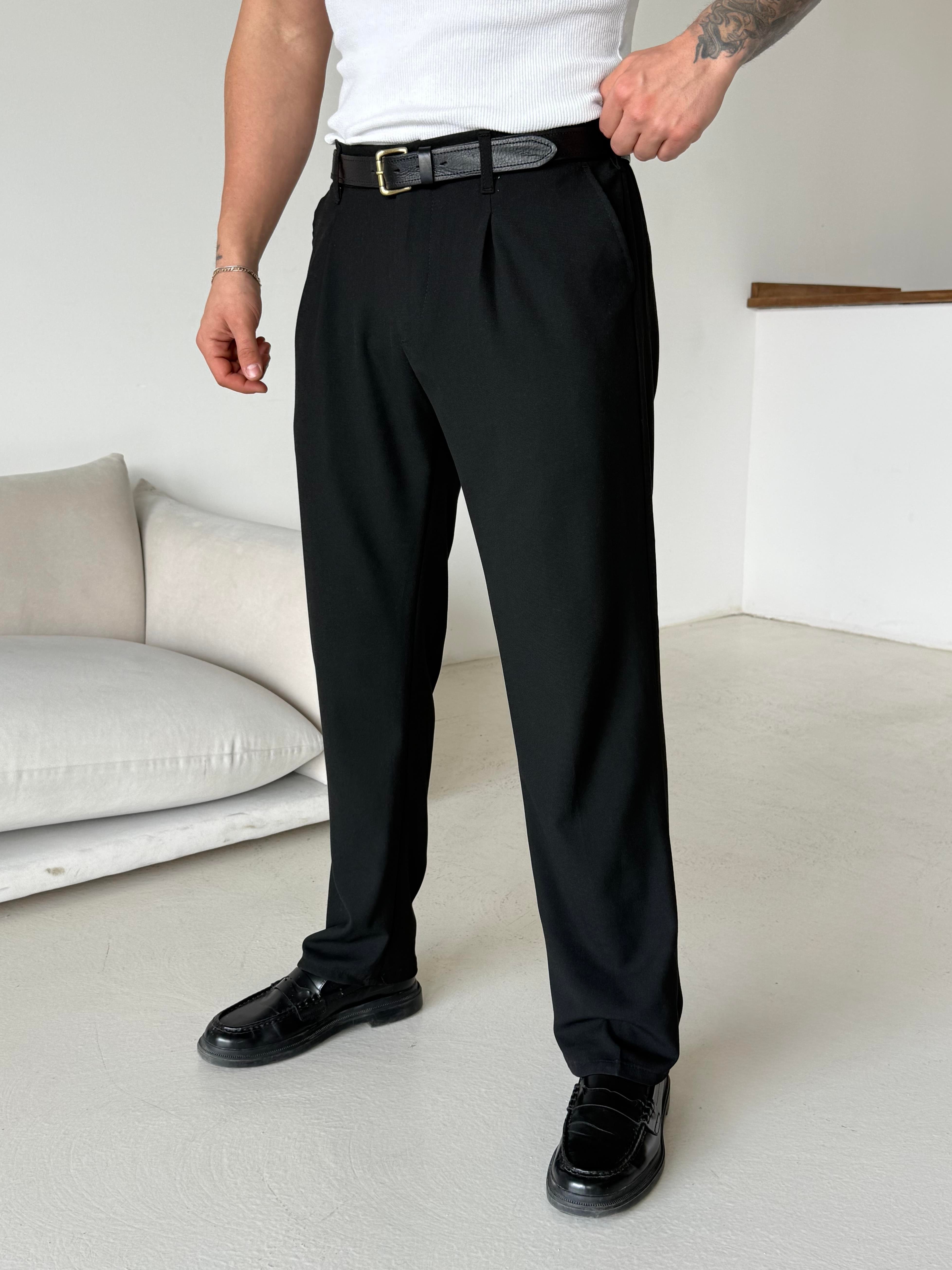 GabardinSiyah Lastikli Baggy Kumaş Pantalon SC
