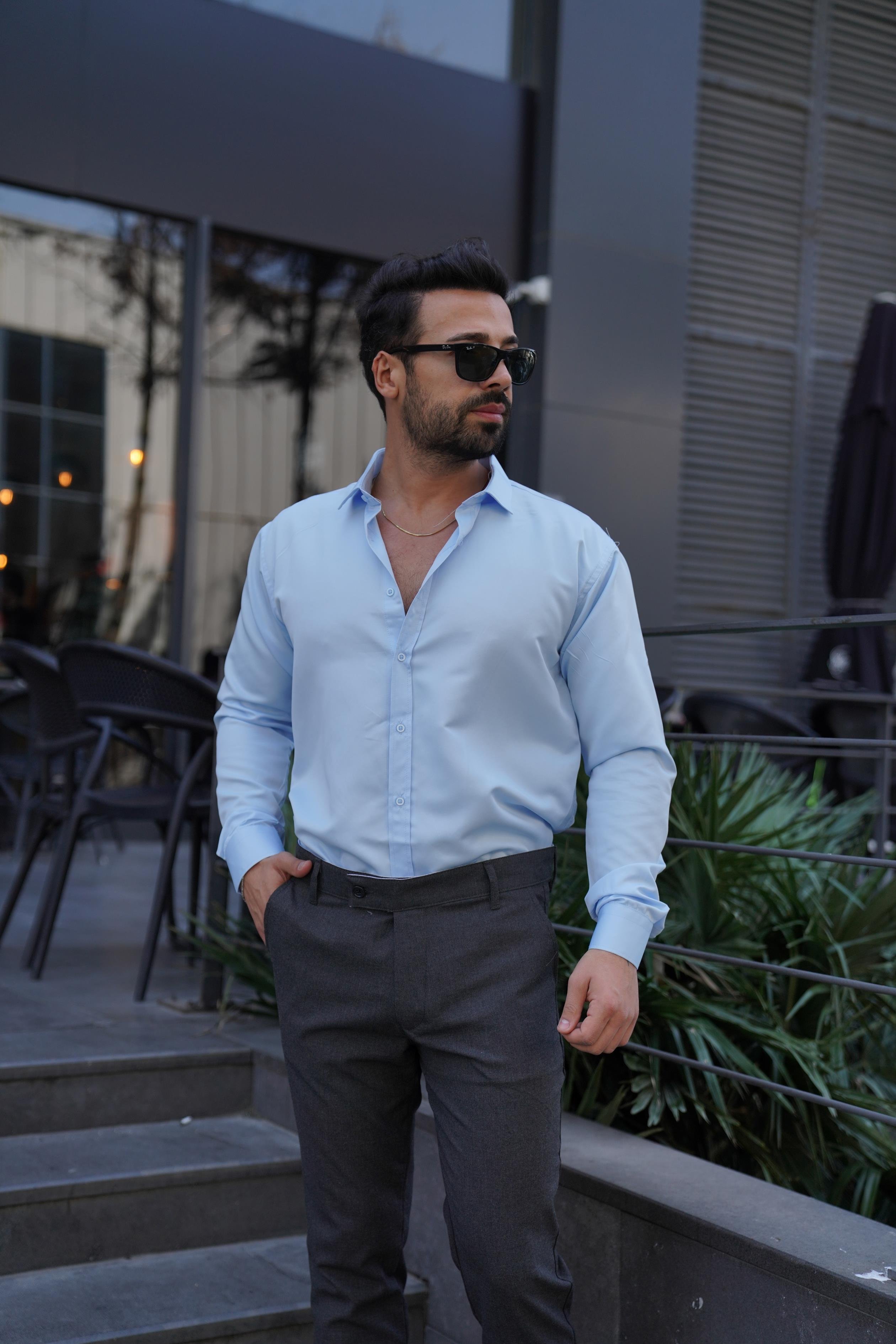 GÖMLEKBebemavi Slim Fit Klasik Düz Gömlek 