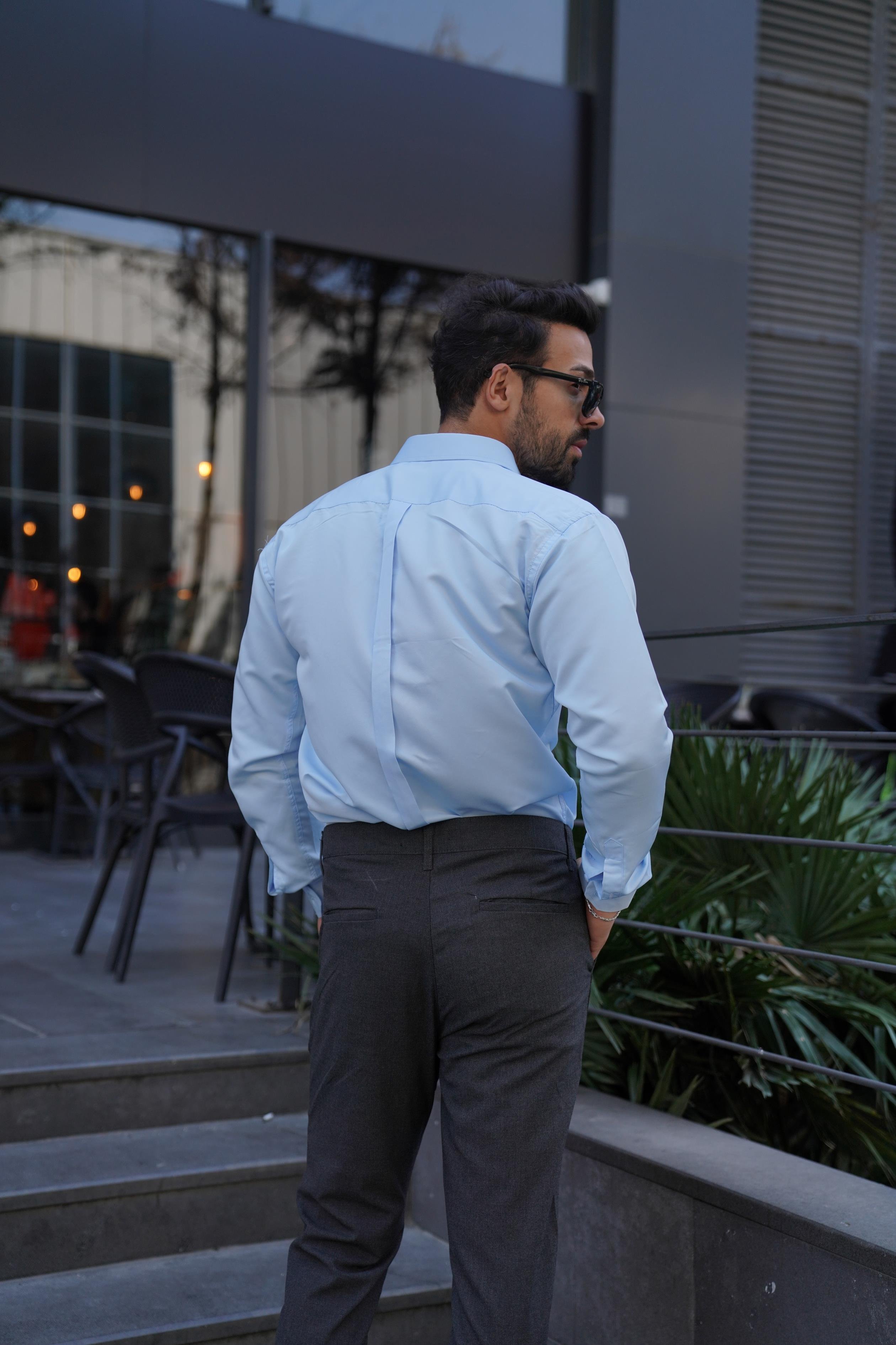 GÖMLEKBebemavi Slim Fit Klasik Düz Gömlek 