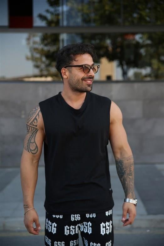 GÖMLEKSiyah Siyah Sıfır Kol Oversize SC