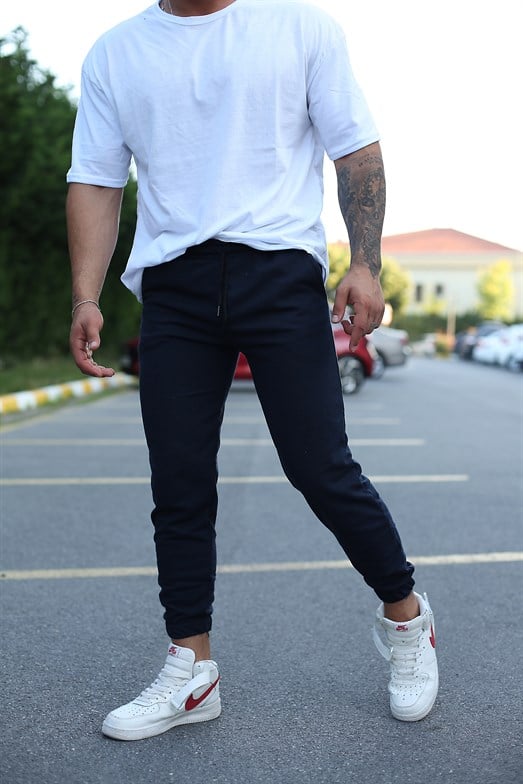 JoggerErkek Lacivert Paça Lastikli Jogger