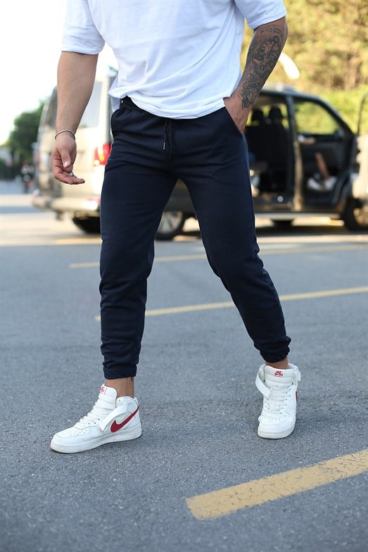 JoggerErkek Lacivert Paça Lastikli Jogger