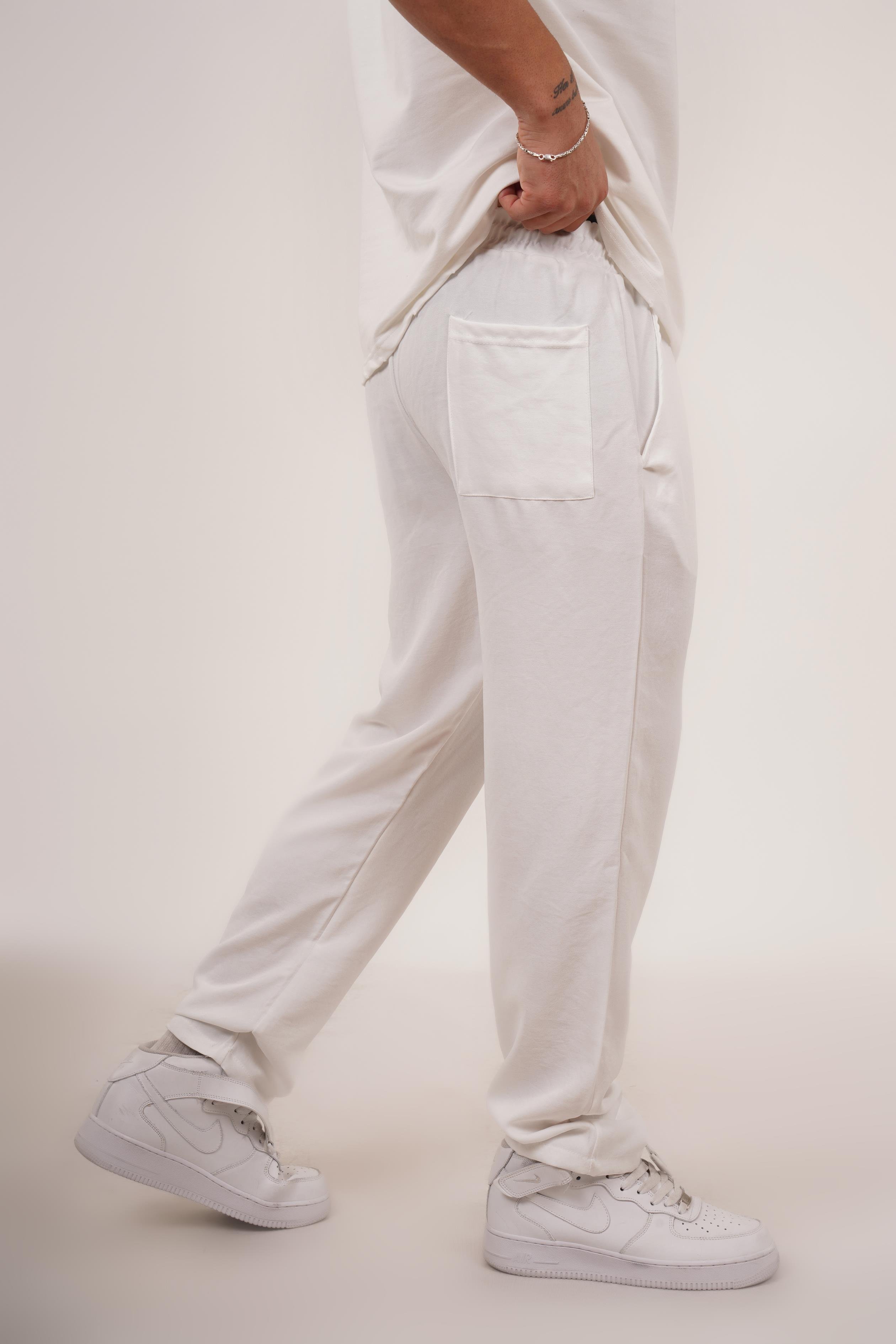 KETEN PANTOLONBeyaz Bol Bağcıklı Keten Pantalon TK 1019